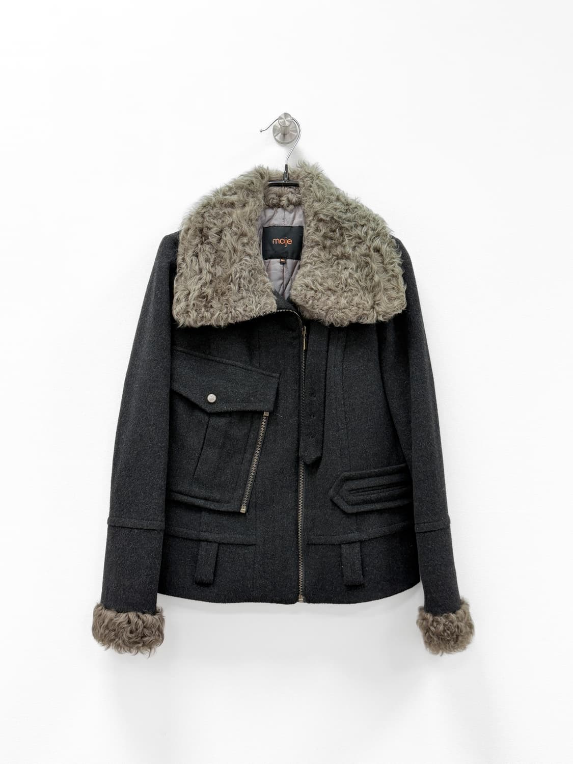 마쥬 시어링 울 바이커 자켓 상품이미지1