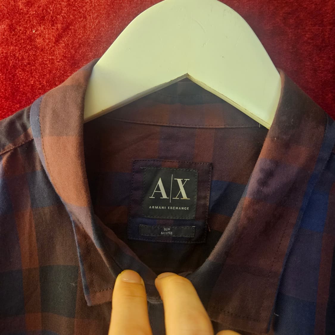 (새상품)아르마니 익스체인지 비즈니스 체크 셔츠 XL size 상품이미지4
