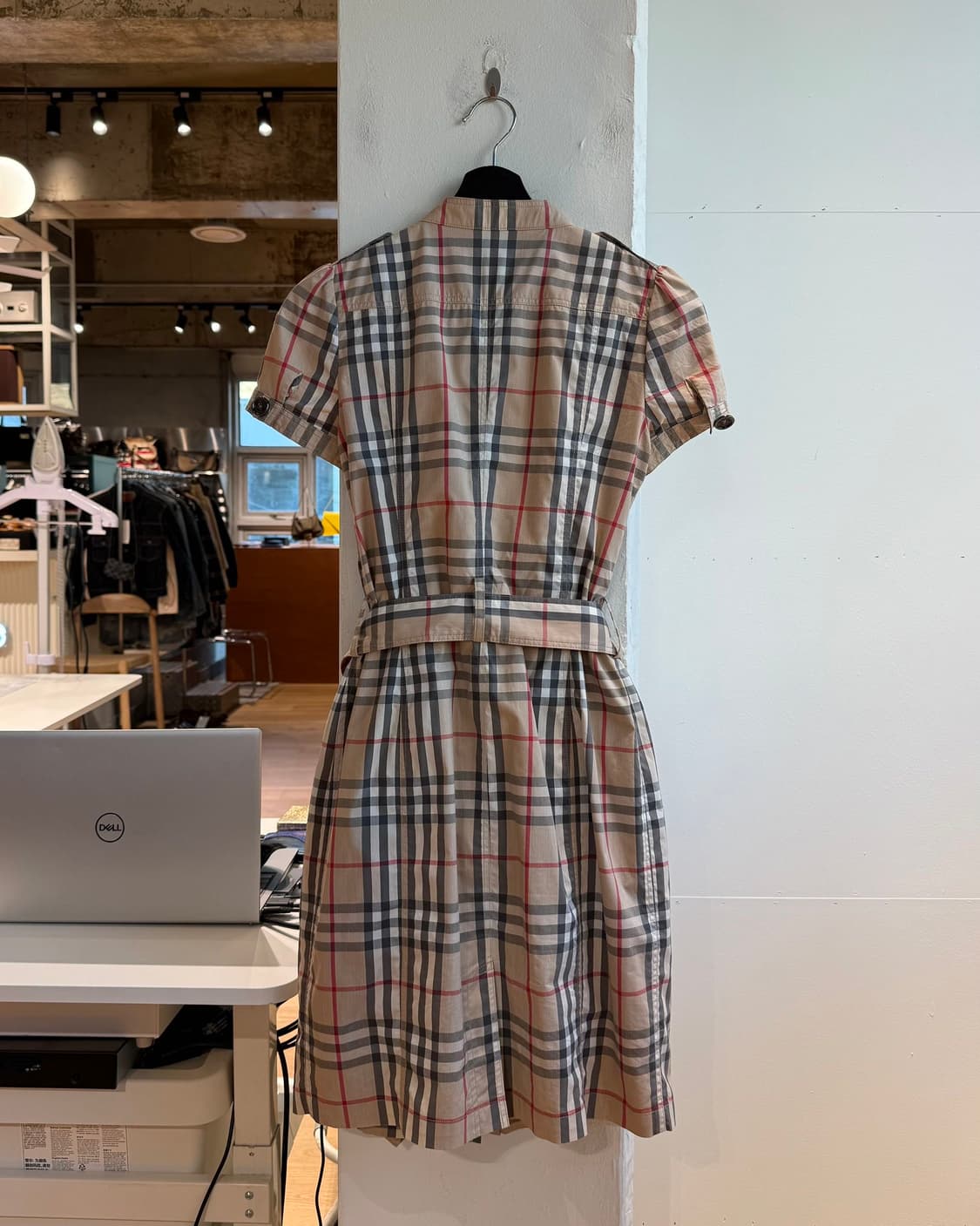 버버리 브릿 베이지 노바체크 벨티드 하프원피스  상품이미지5
