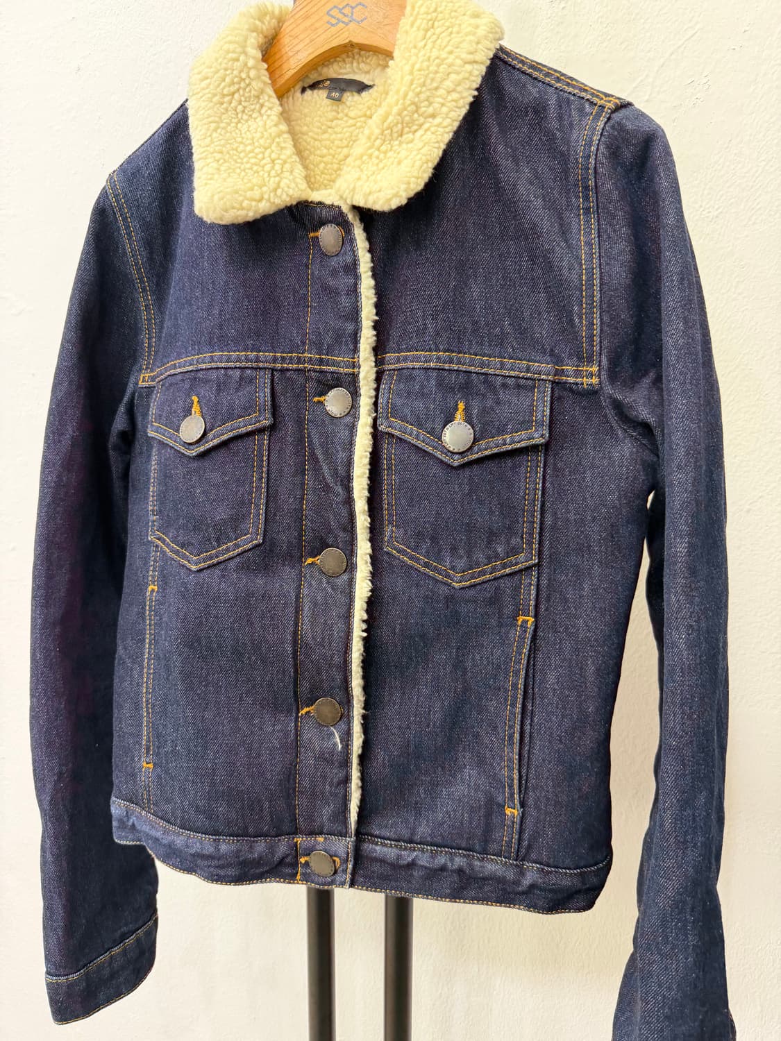 정품) 마쥬 여성 양털 데님 청자켓 40 상품이미지3