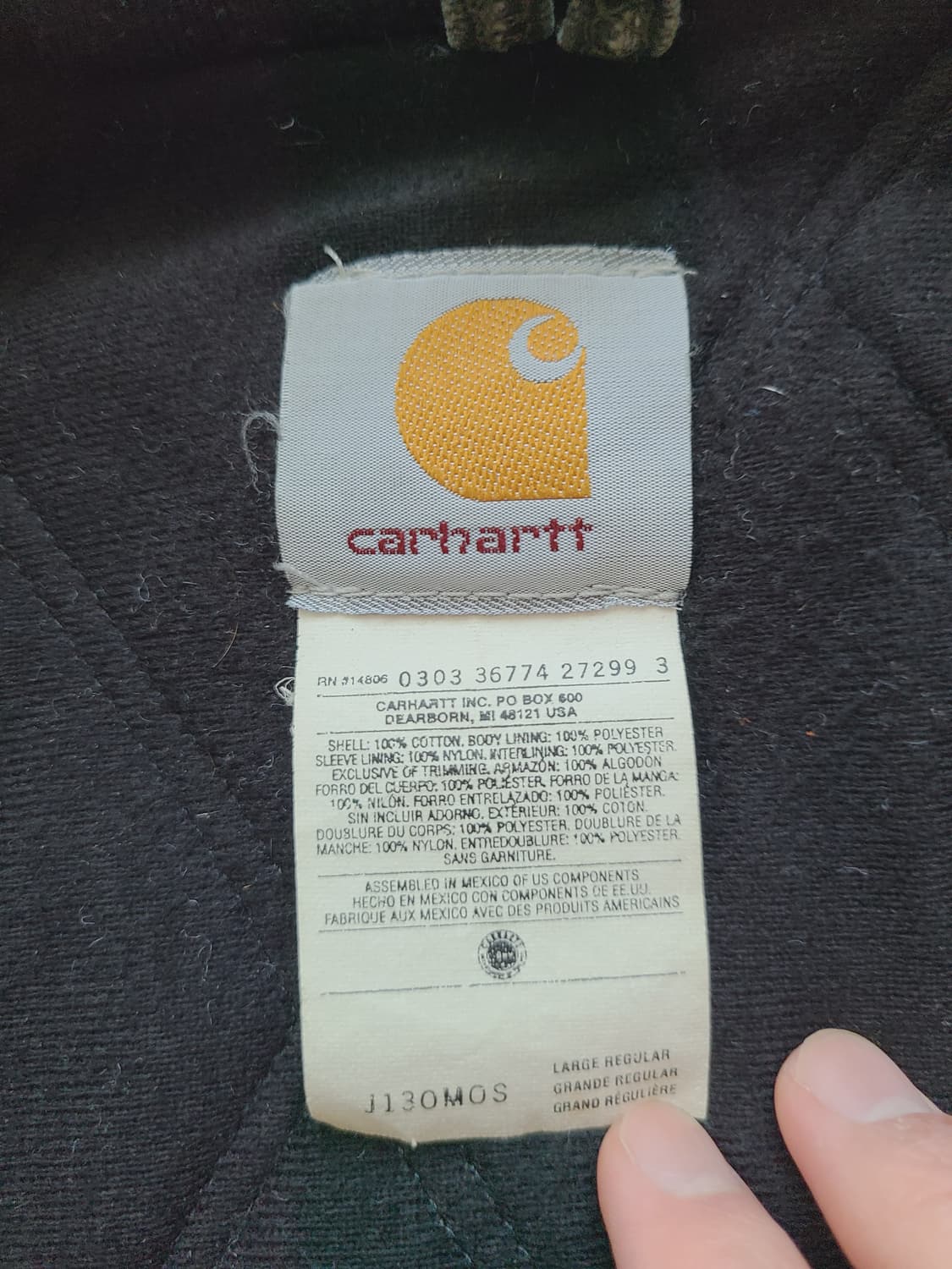 칼하트 j130 mos 모스그린 액티브 자켓 (내용 필독) 상품이미지4