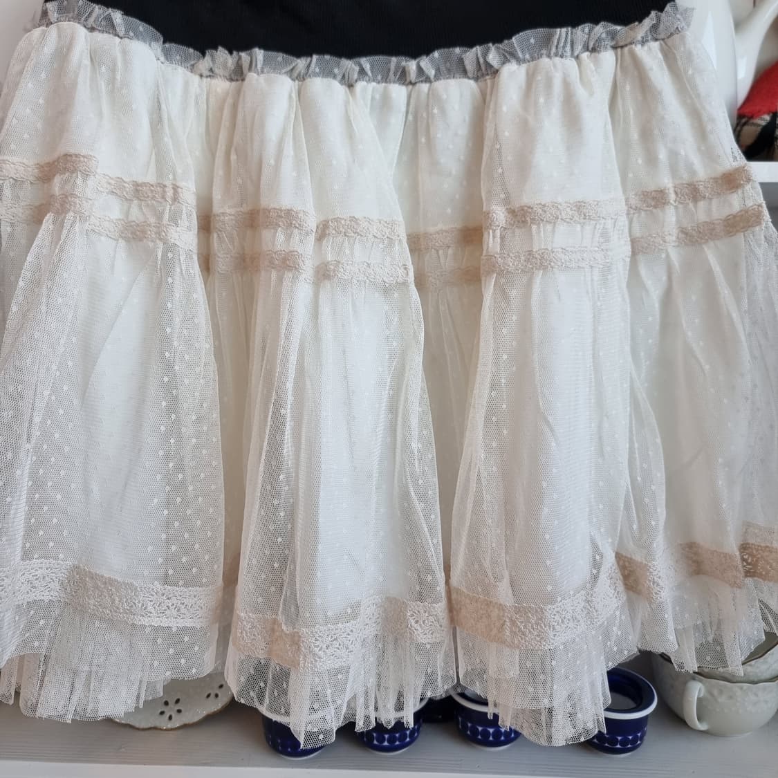 도트 망사 캉캉 스커트 상품이미지2