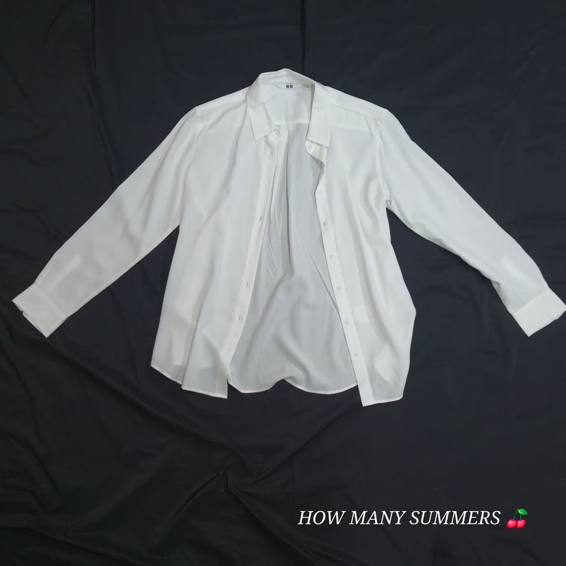 유니클로 여성 레이온 긴팔 셔츠 S 화이트 부드러운 소재 기본 블라우스
 상품이미지10