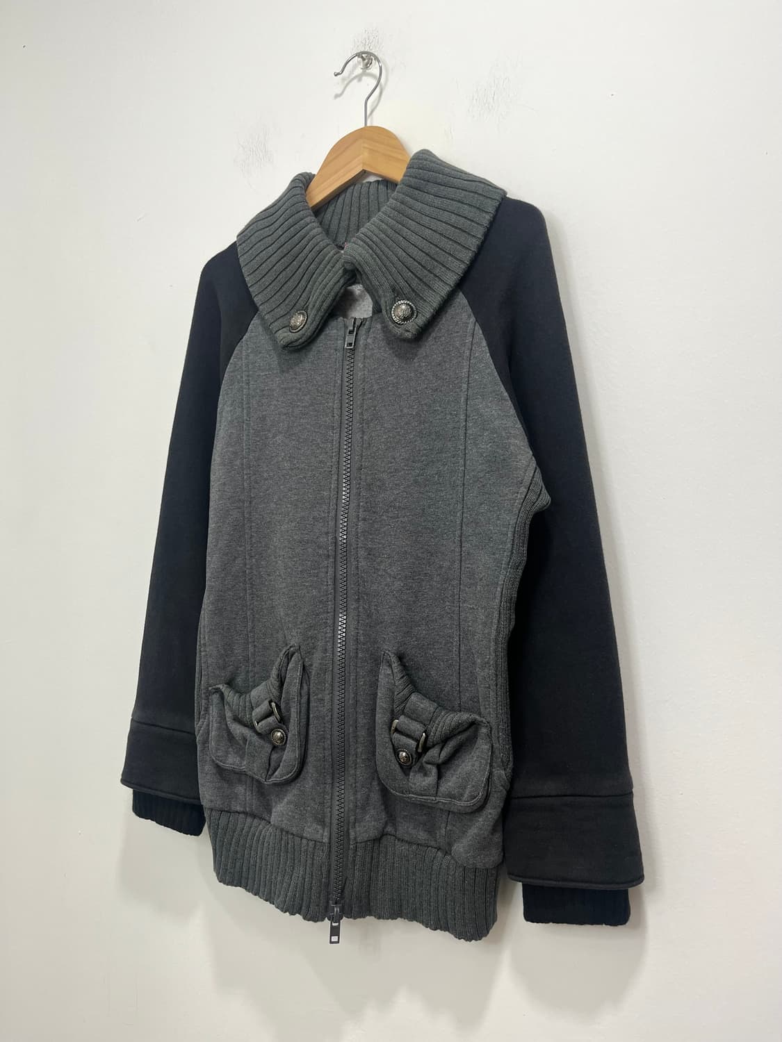 일본 빈티지 락펑크 카고 양각버튼 프린팅 집업 상품이미지2