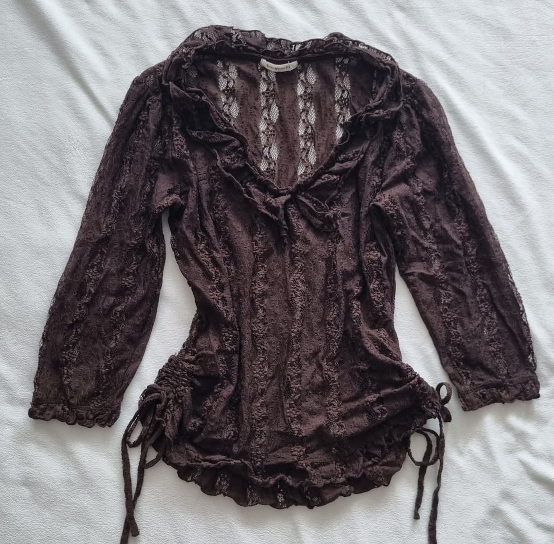 빈티지 오리엔탈 페어리 브라운 레이스 레이어드 탑 상품이미지1