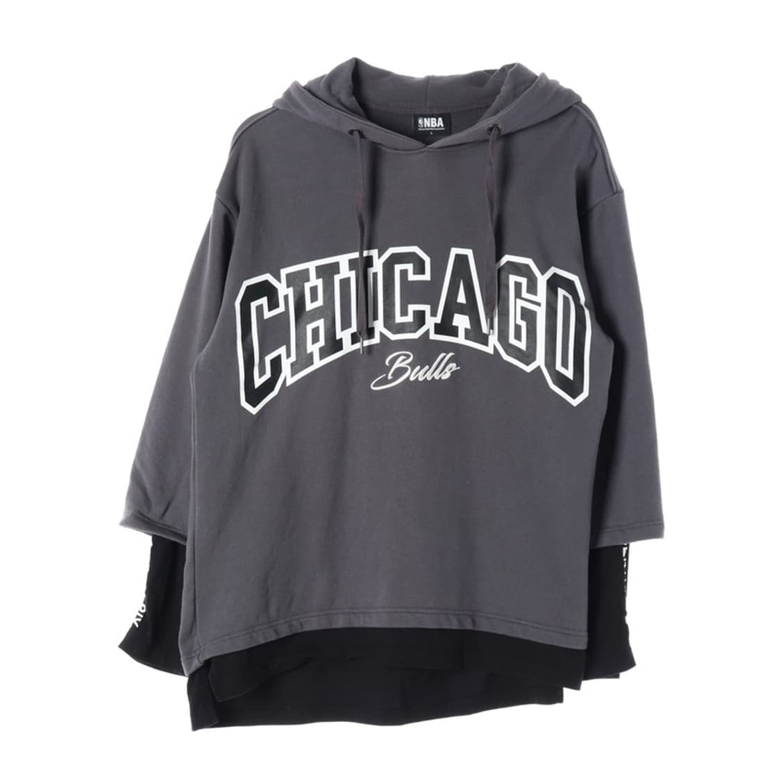NBA 시카고 불스 빅로고 레이어드 오버핏 후드티 L 상품이미지1