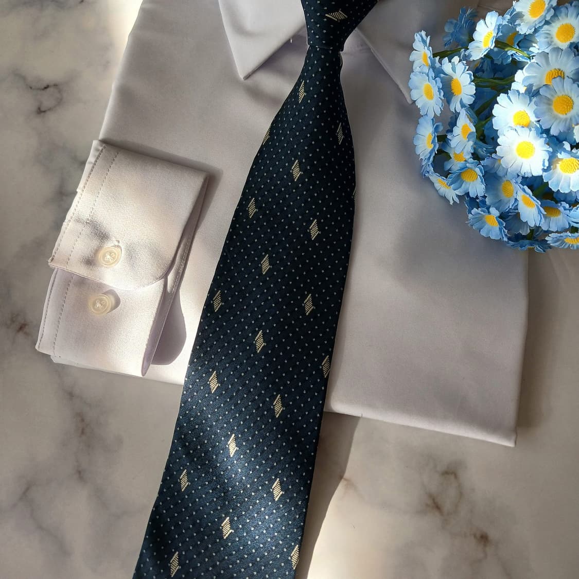 세루티 실크 네이비 마이크로 패턴 넥타이 9.1cm A+등급 A19196 상품이미지5