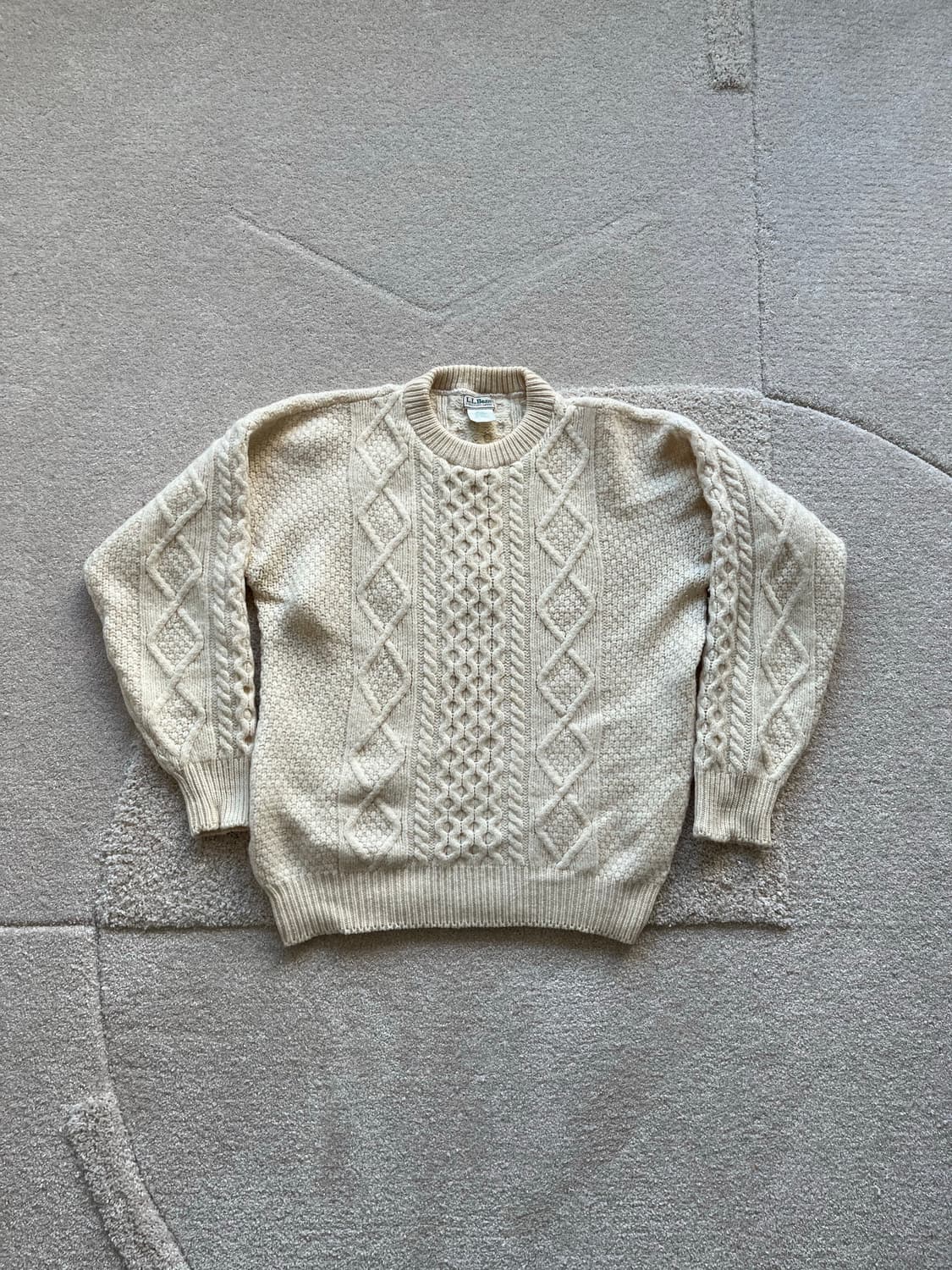 90s 엘엘빈 헤비울 피셔맨 케이블 니트 (103-105) 상품이미지2
