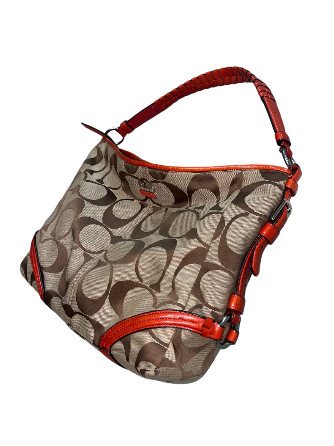 코치 시그니처 캔버스 호보 백 오렌지 상품이미지1