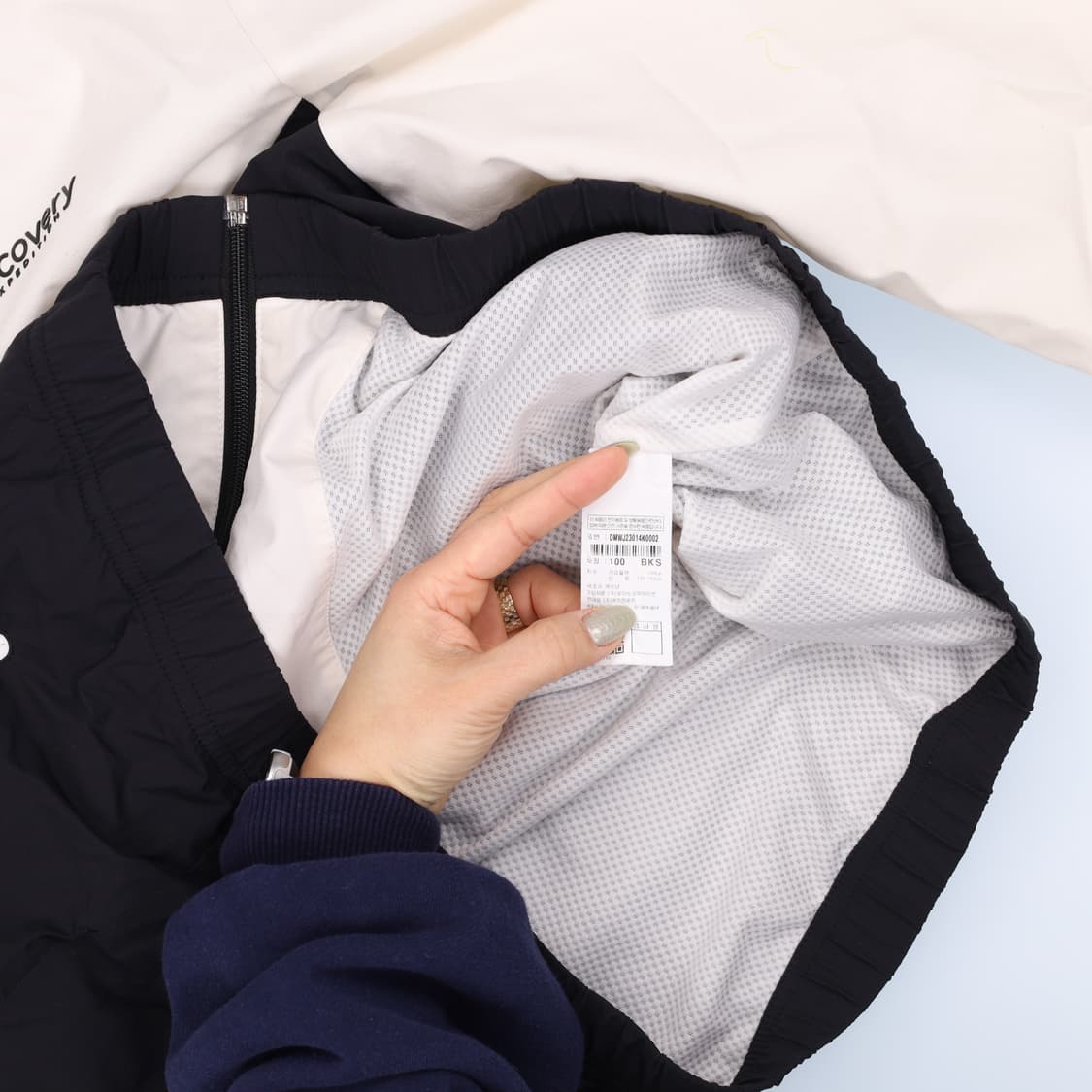 [100] 디스커버리 배색 후드 바람막이 자켓(얼룩) 0114J 상품이미지5