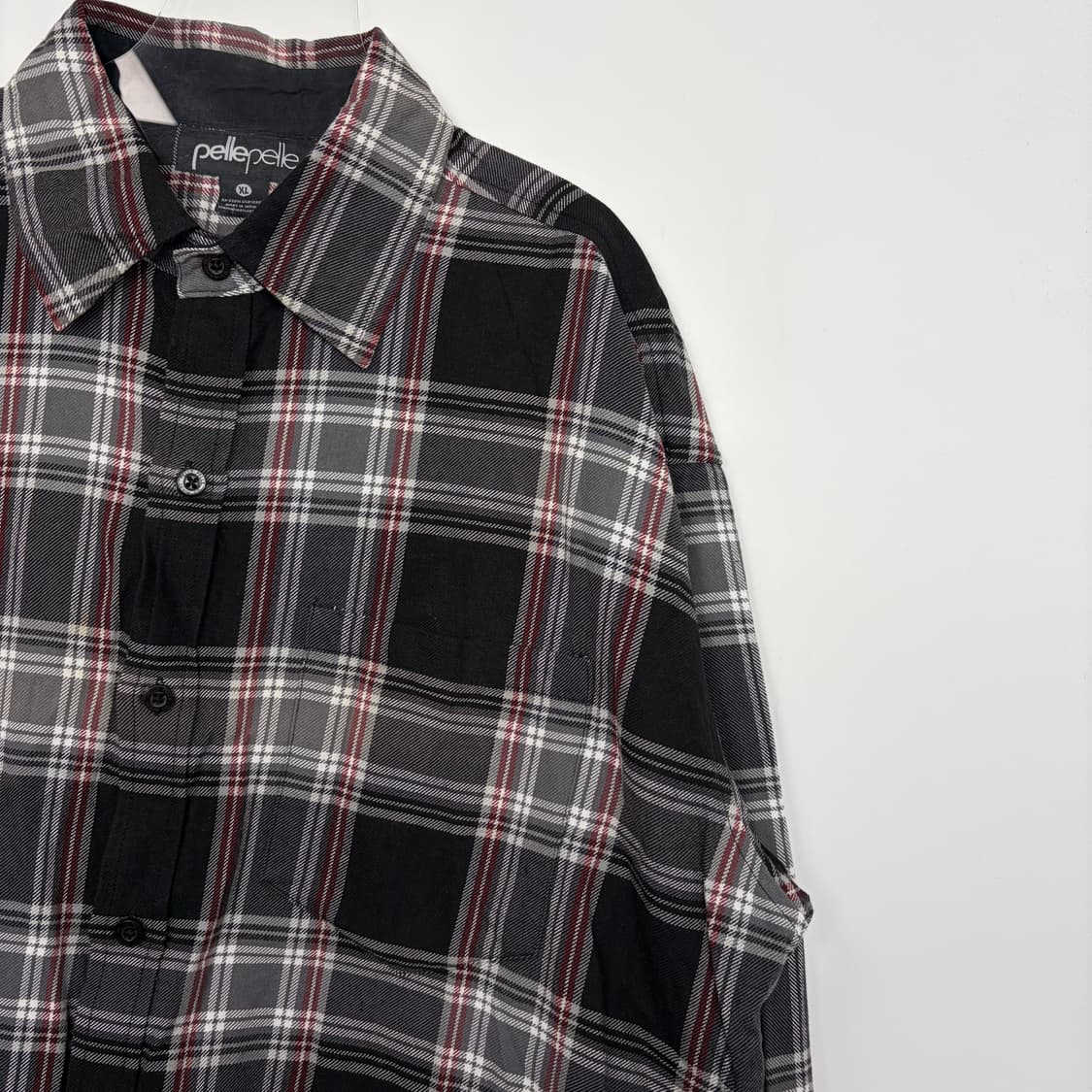 펠레펠레 레터링 체크 셔츠 상품이미지5