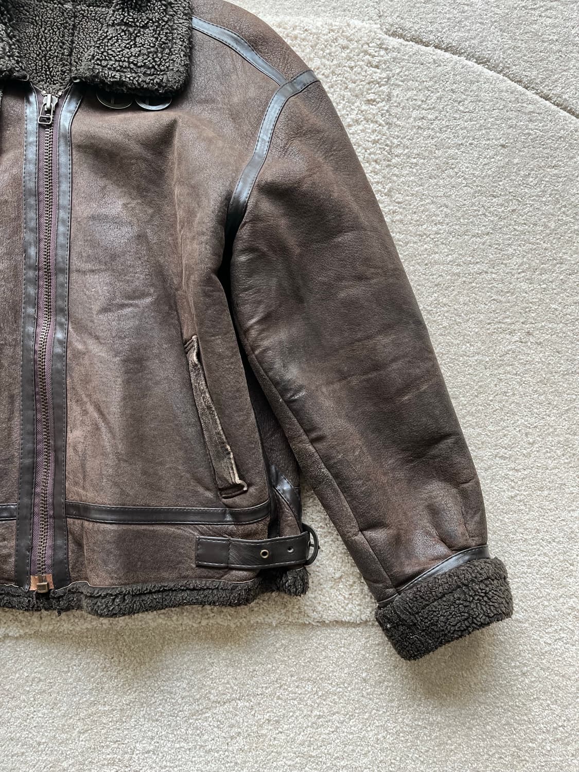 펀치 글로브 셰어링 B-3 무스탕 자켓 (105) 상품이미지4