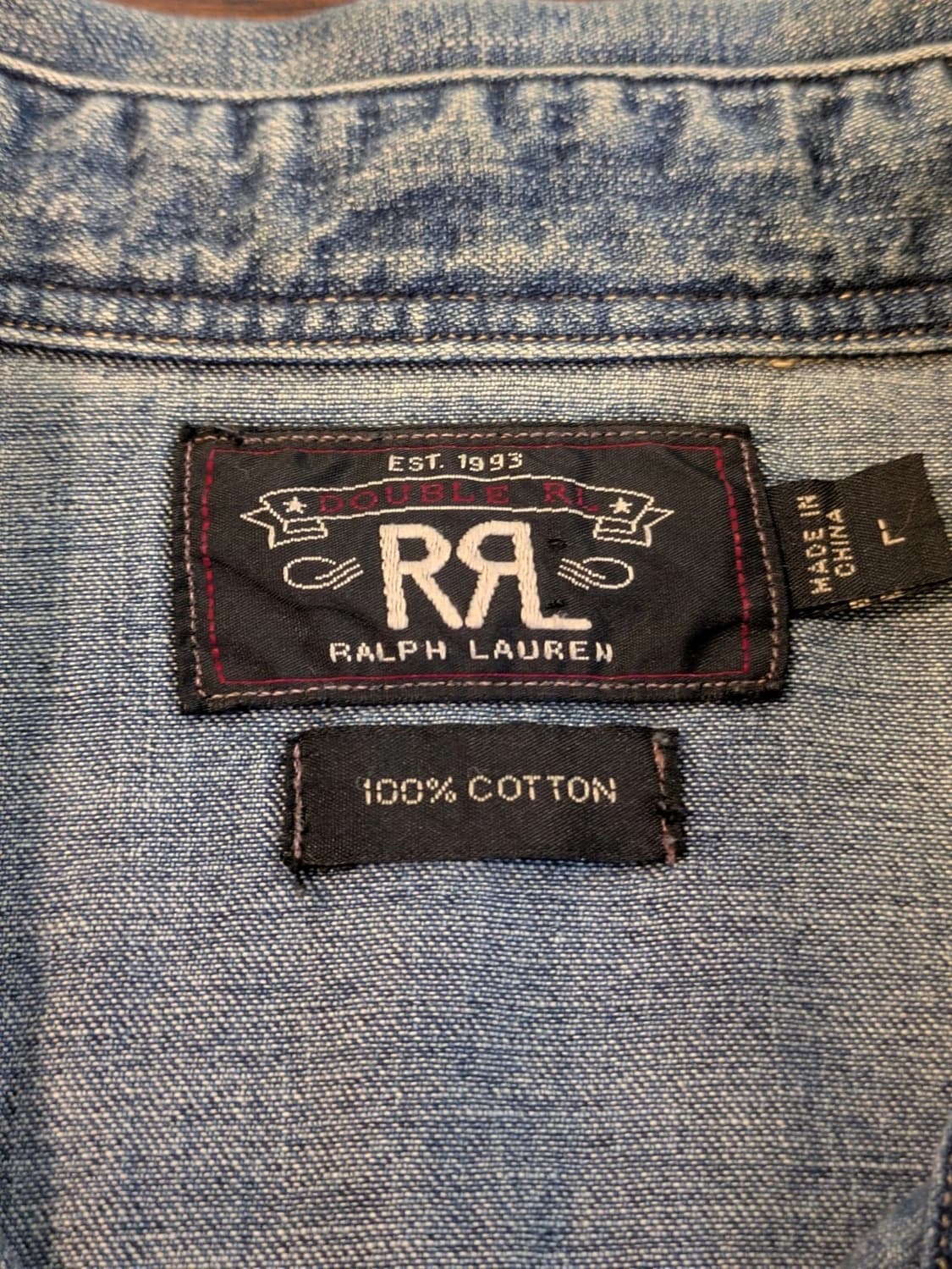 RRL 더블알엘 슬림핏 데님 웨스턴 셔츠 블루 상품이미지3