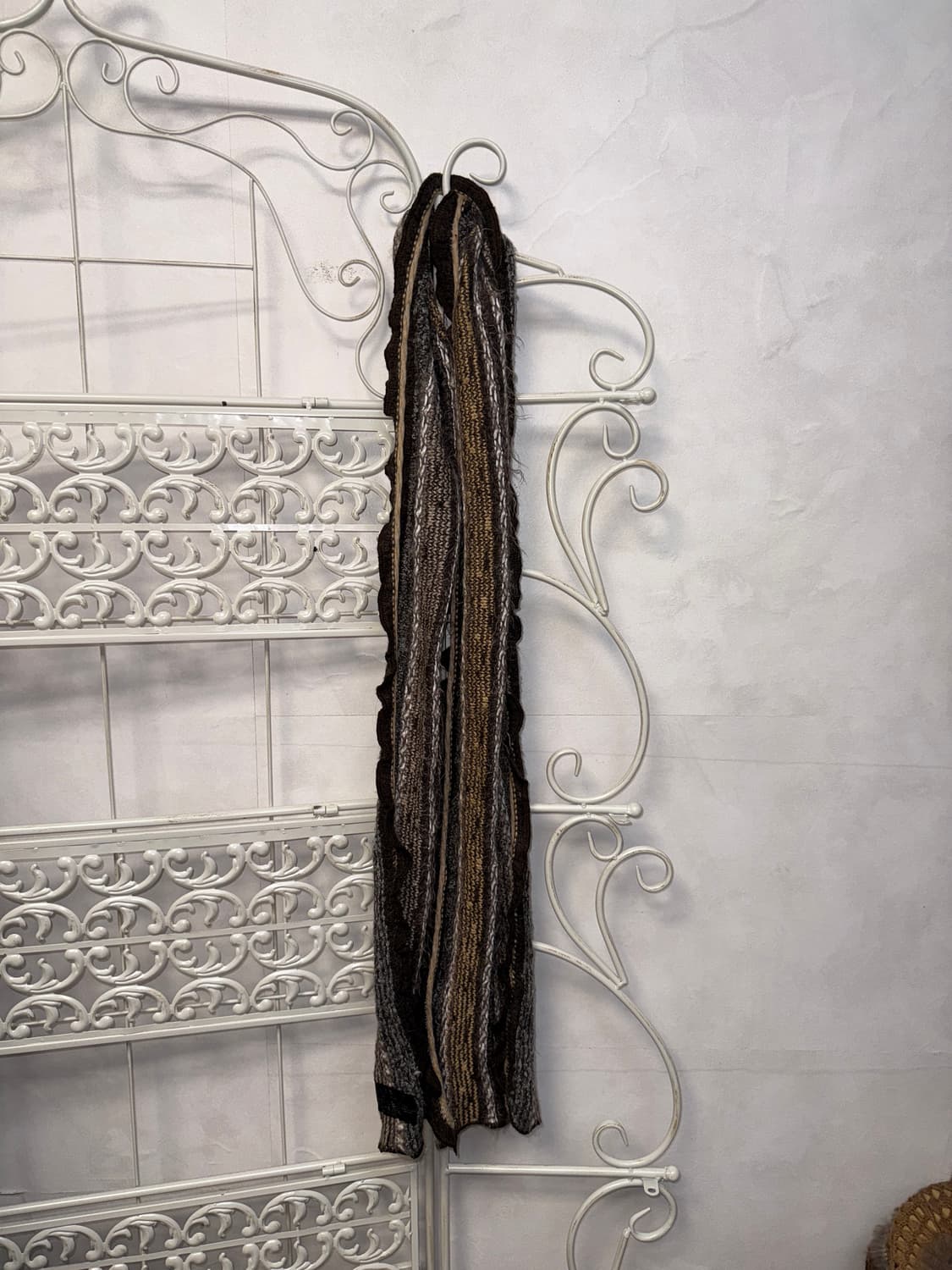 Ash brown alpaca wool grunge muffler  상품이미지3