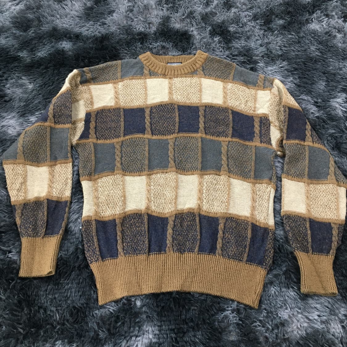 투티/0210 TAVARES JPN 빈티지 체크 패턴 니트 스웨터 상품이미지3