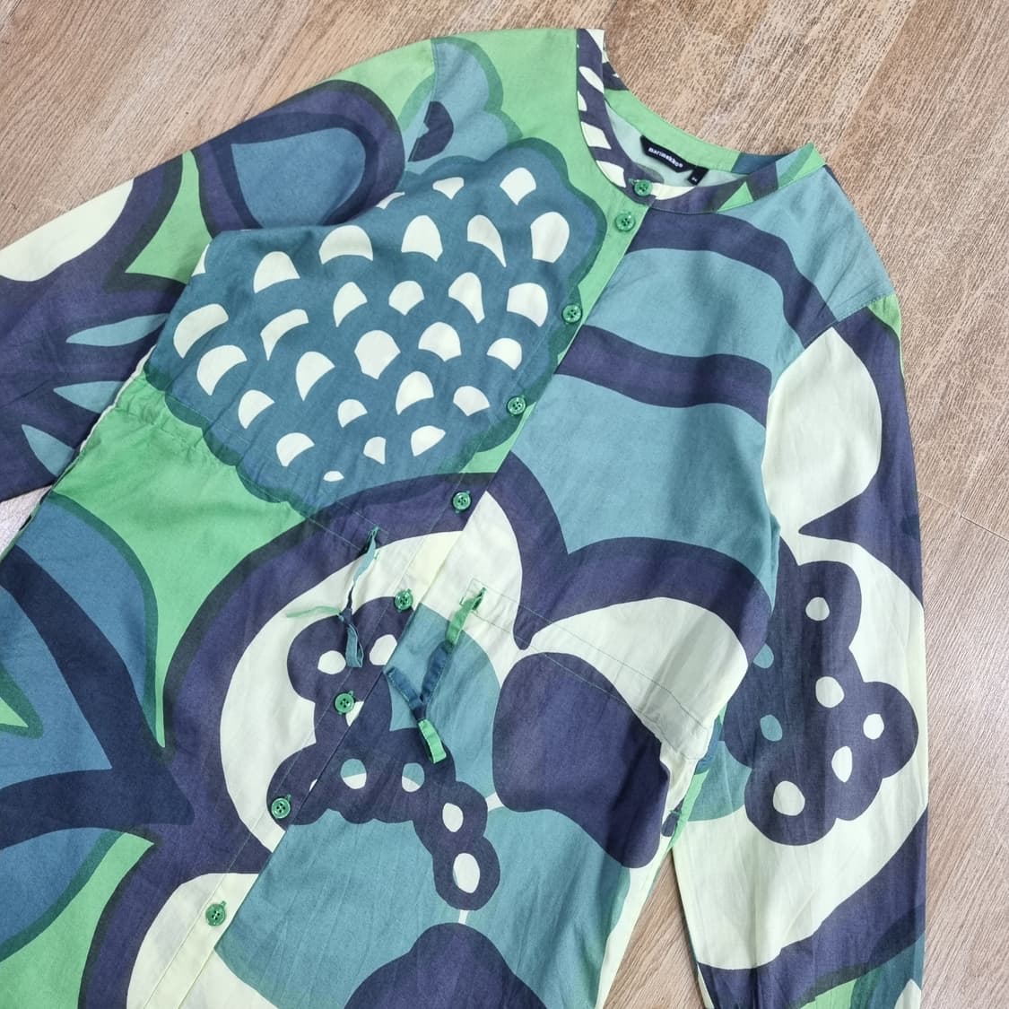 marimekko 플라워 패턴 롱 셔츠 원피스 상품이미지2