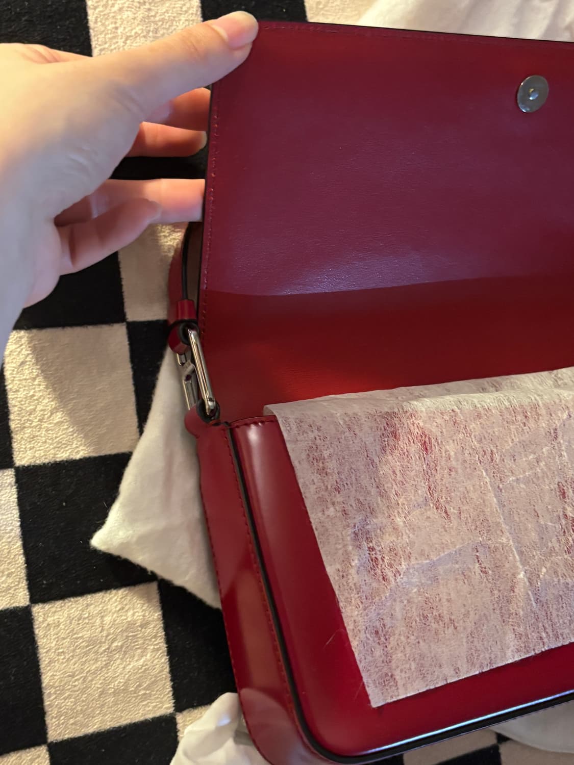 프라다 브러시드 팜므백 레드 (상태최상,더스트,쇼핑백) 상품이미지8