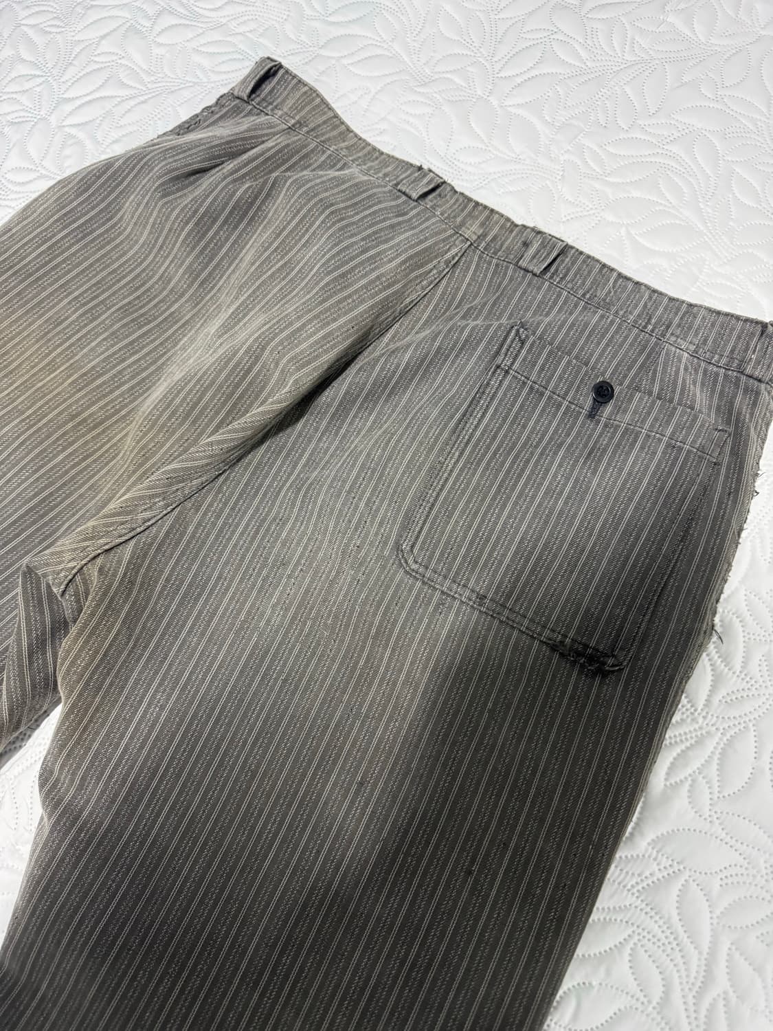 60s 프렌치워크 패치워크 스트라이프 팬츠 / vintage / 그레이 상품이미지6