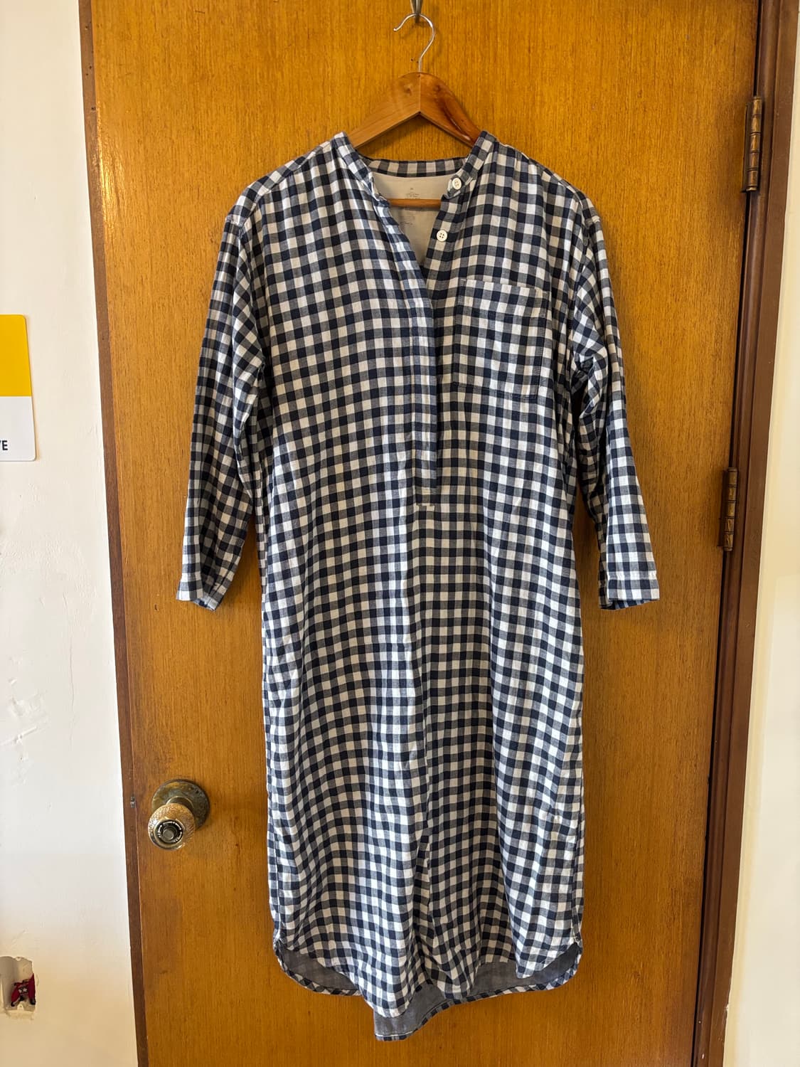 무인양품 체크 원피스파자마 상품이미지1