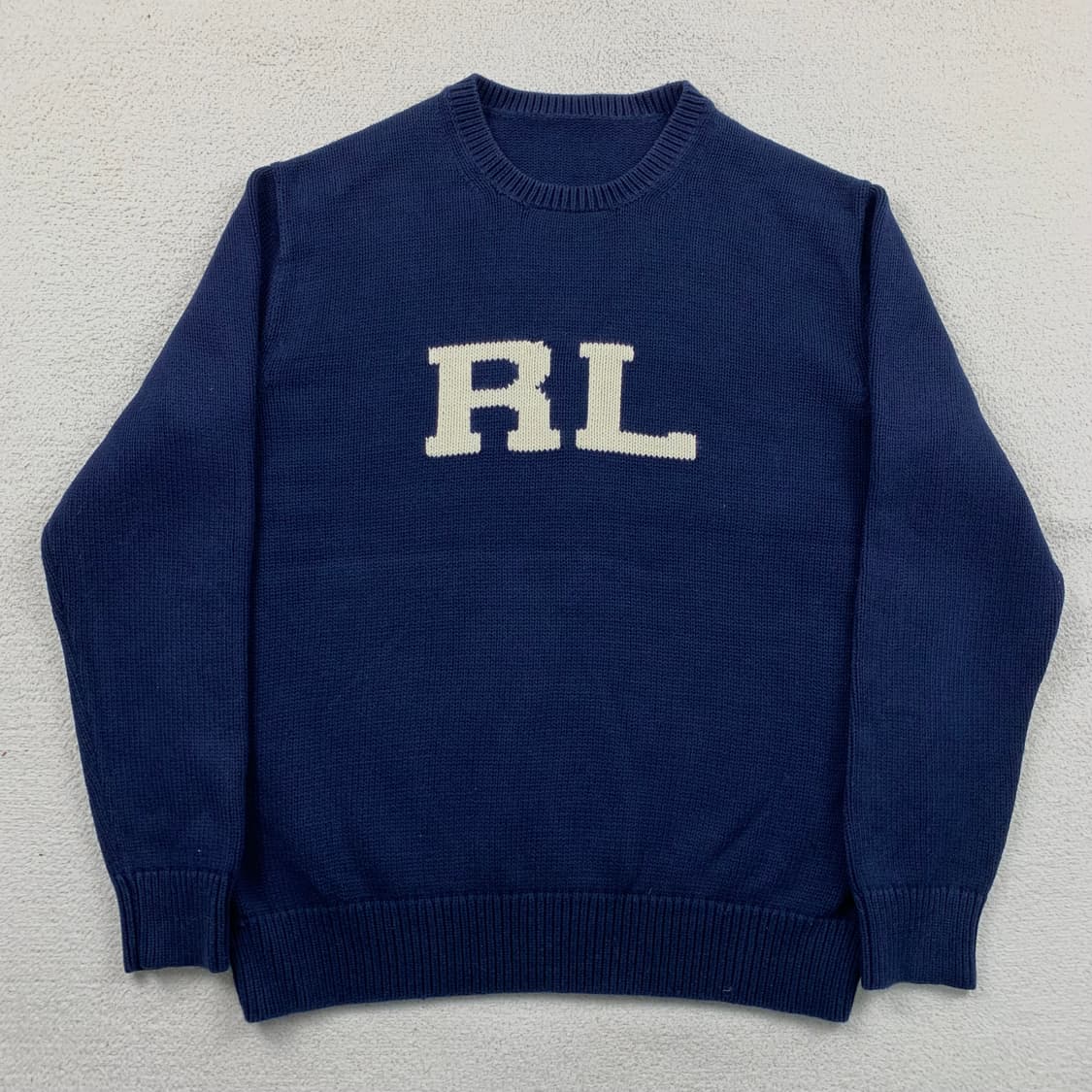 폴로 랄프로렌 RL 인타르시아 로고 니트 네이비 상품이미지1