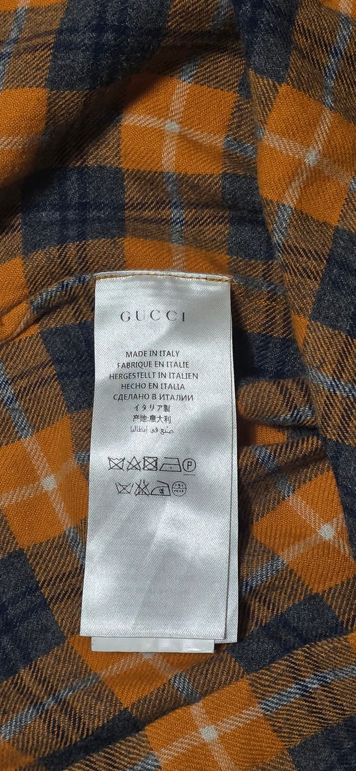 구찌 남성 오렌지 체크 플란넬 셔츠 66 상품이미지4