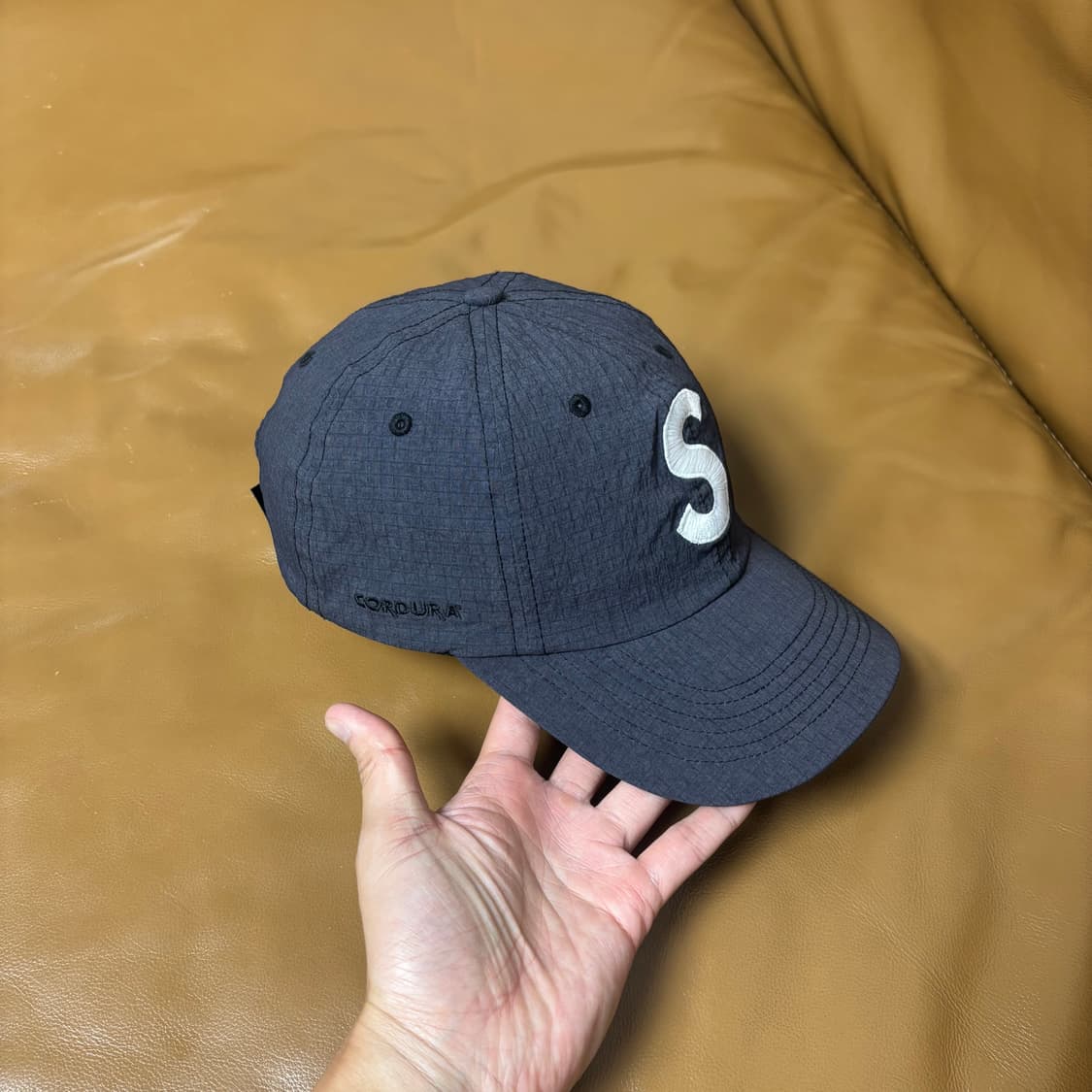 슈프림 23ss 코듀라 립스탑 블랙 S로고 6패널 볼캡 모자 Black 상품이미지4