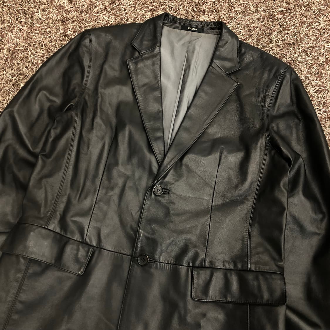 지오지아 양가죽 블레이저 레더 가죽 자켓  상품이미지2