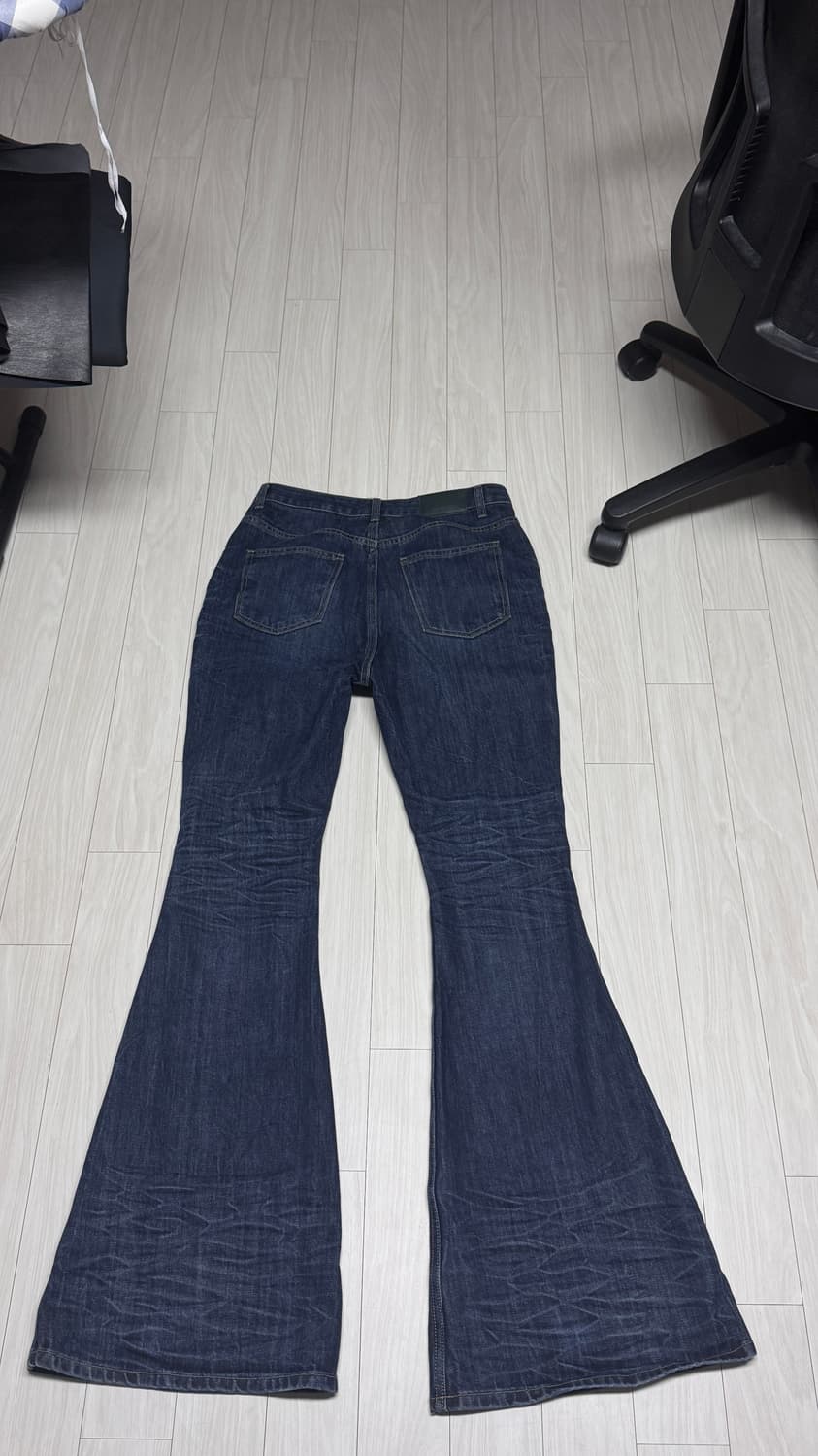 [1]언더마이카 와이드 플레어진 인디고 상품이미지3