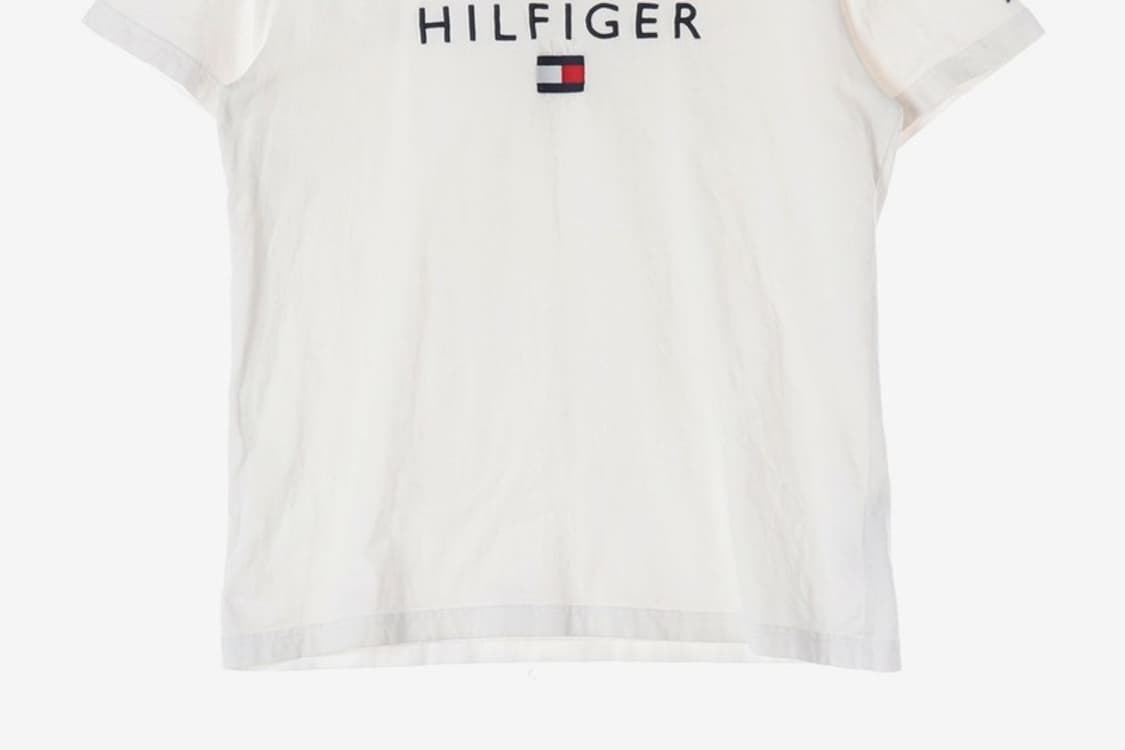 타미힐피거 빅 로고 오가닉 코튼 화이트 반팔 티셔츠 XL 상품이미지4