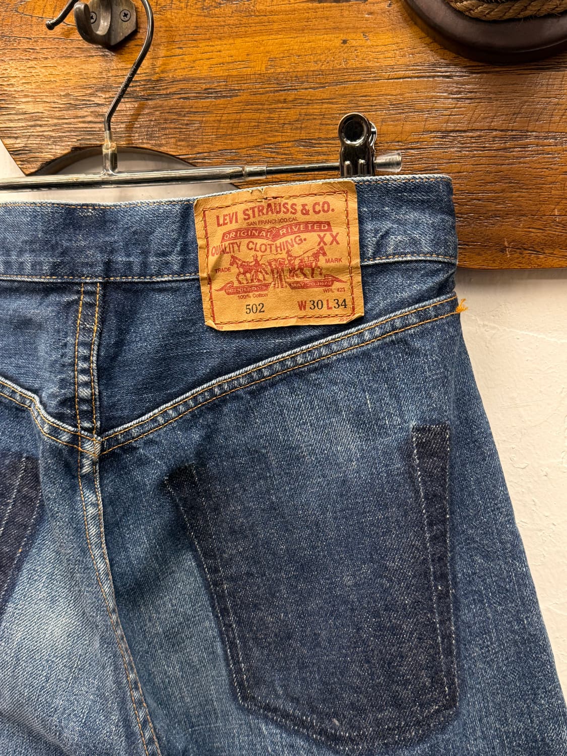 90s Japan Levi's 502 Selvedge Denim Shor 상품이미지3