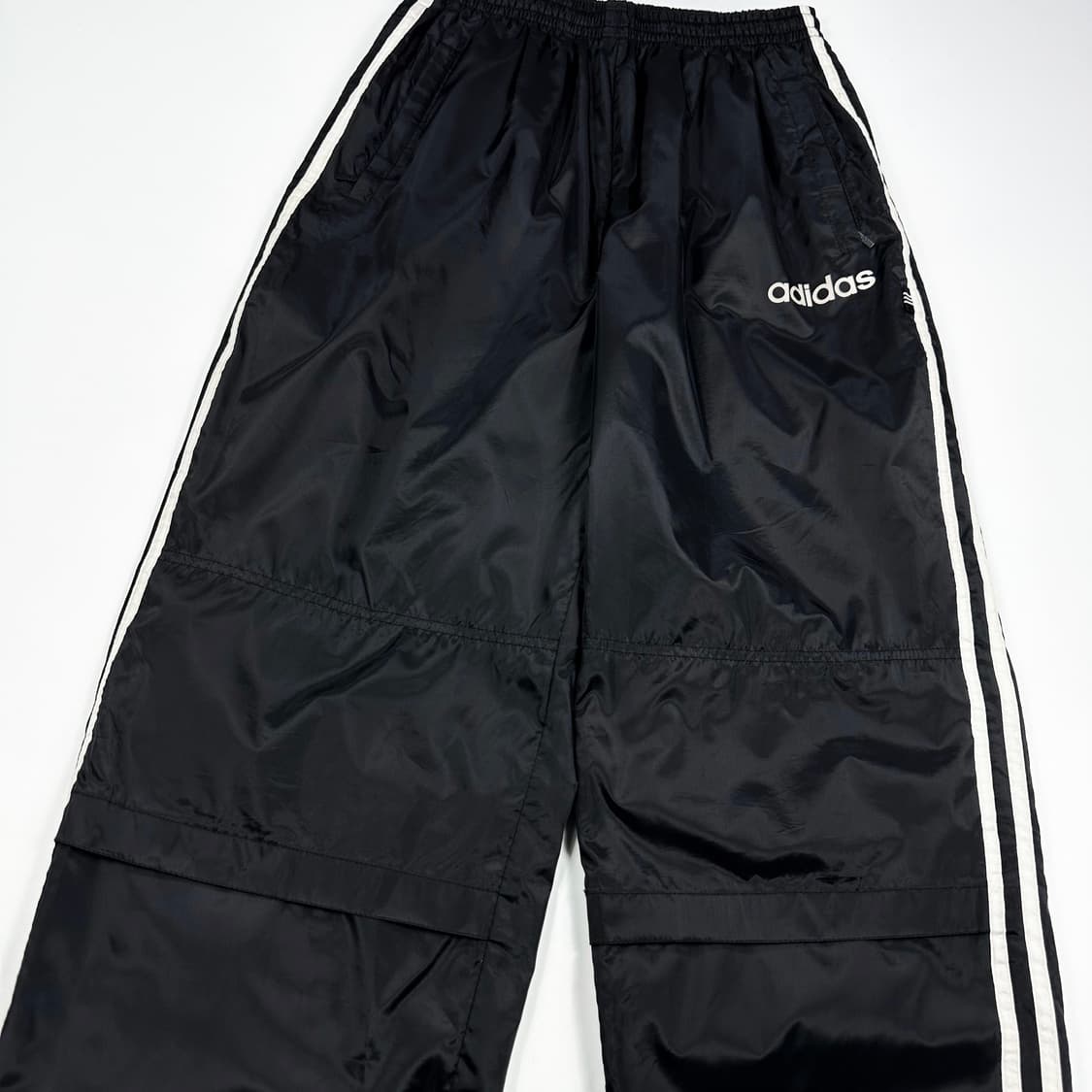 90s 아디다스 루즈핏 삼선 우븐 조거팬츠 블랙 여성M 상품이미지3
