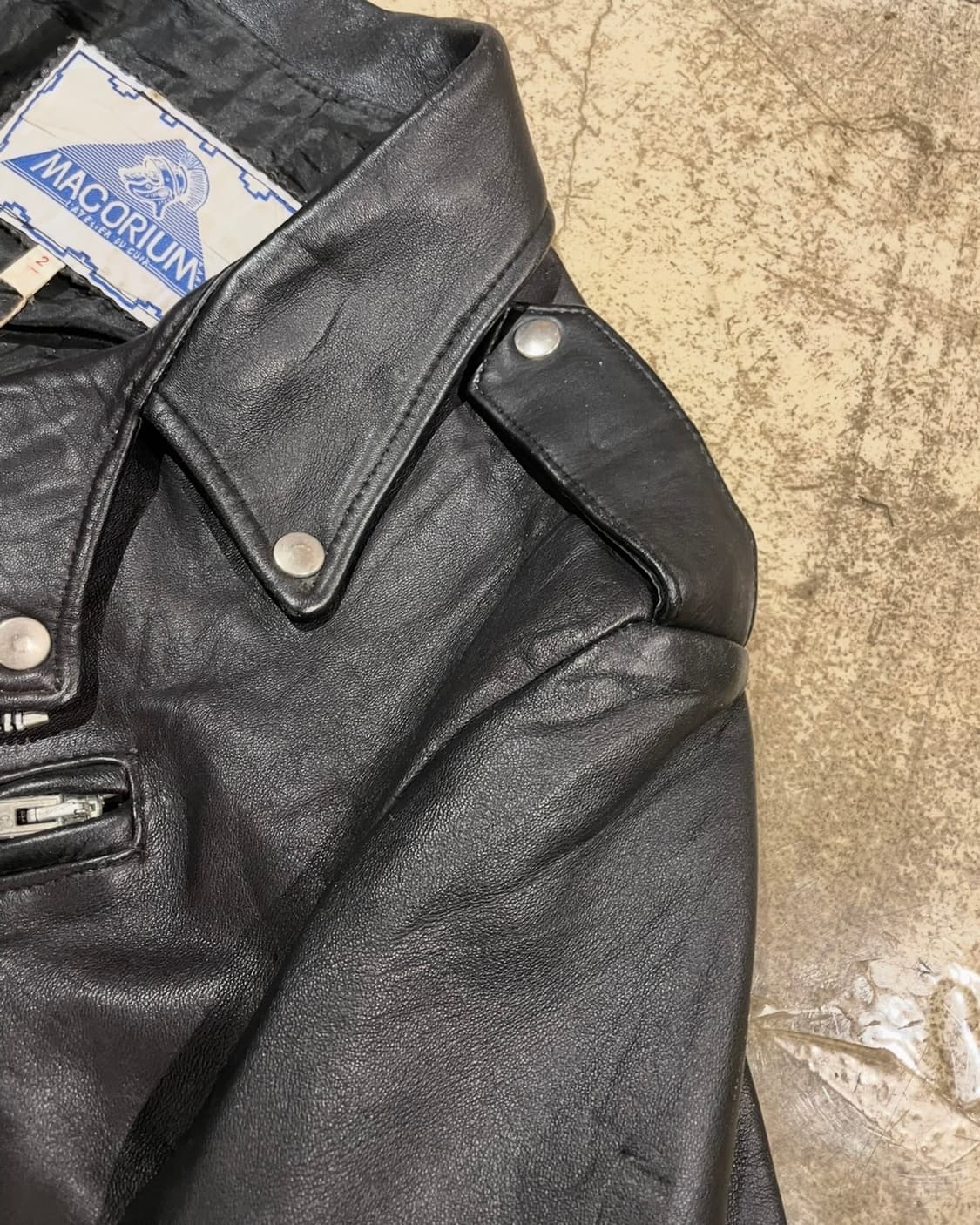 Macorium 소가죽 더블 라이더 재킷 (B5208) 상품이미지3