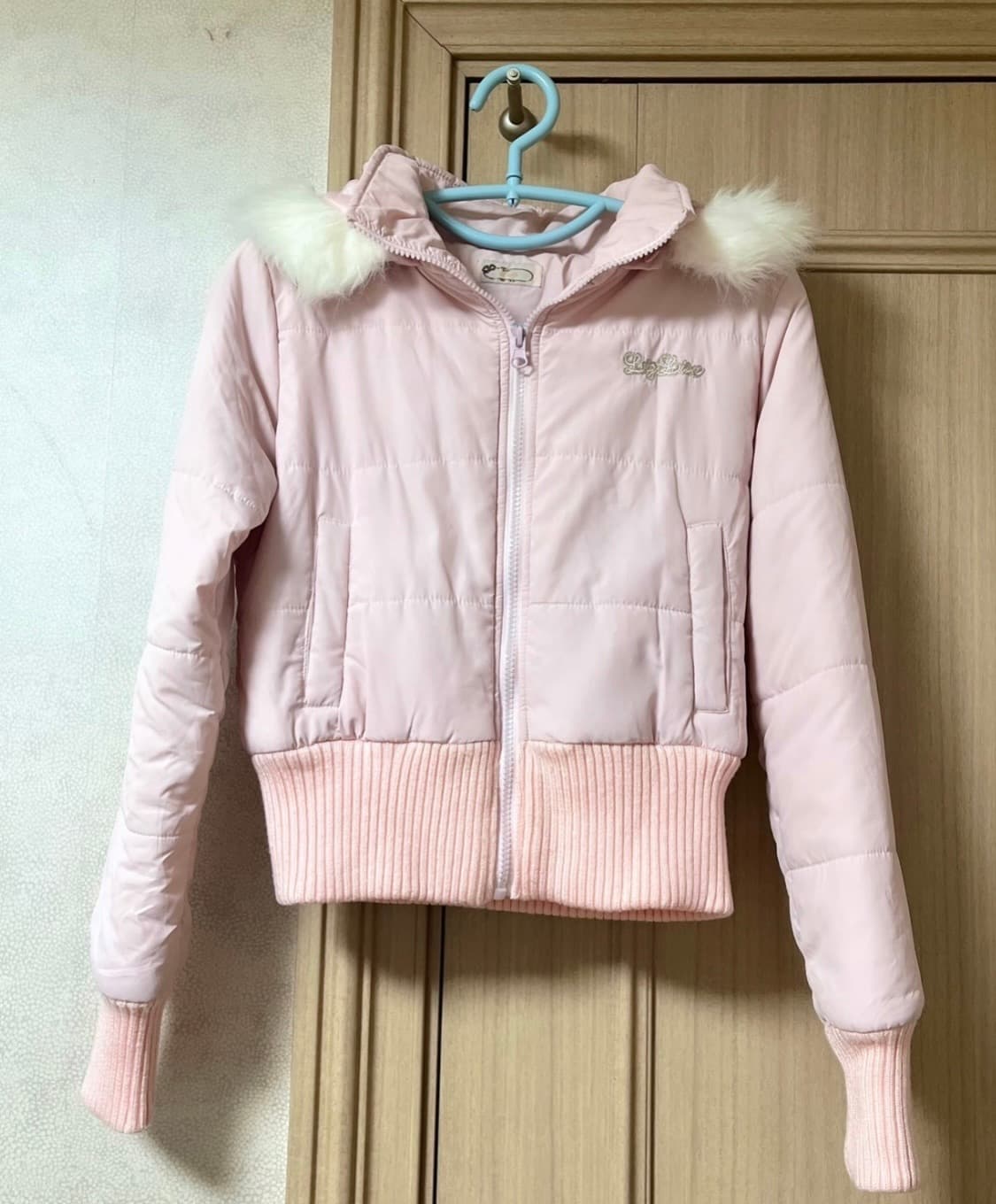 리즈리사 베이비핑크 퍼 숏패딩 히메가루 패딩 달천깔 푸퍼짜잔씨빈티지핀터 상품이미지1