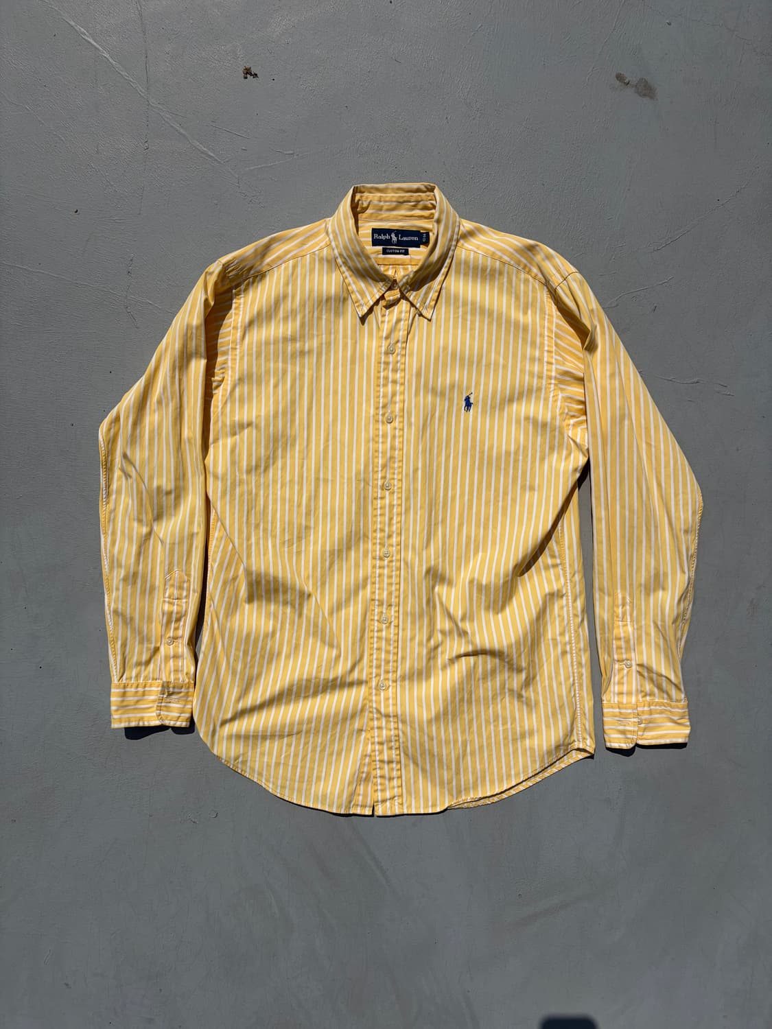 폴로 랄프로렌 커스텀핏 옐로우 스트라이프 셔츠 상품이미지1