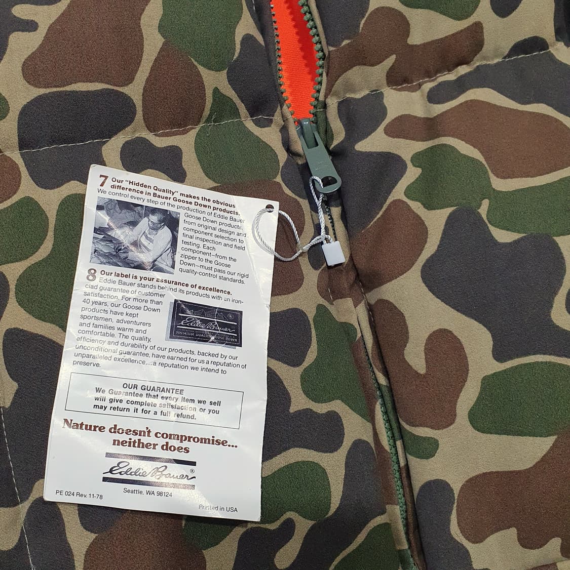 80s 에디바우어 카모 다운 자켓 리버시블 42 (105) 상품이미지7