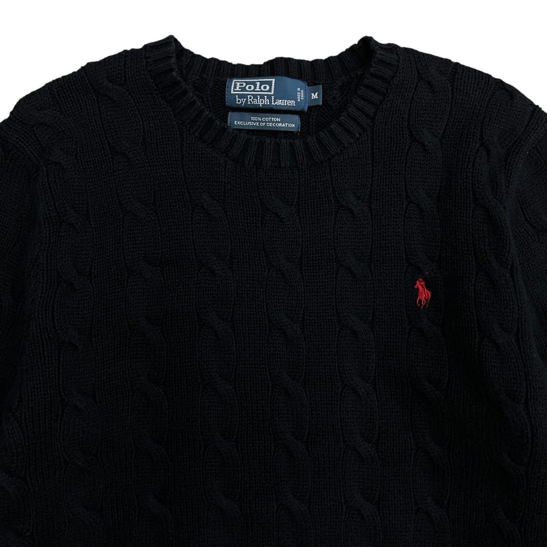 폴로 랄프로렌 레드포니 블랙 꽈배기 니트 M 상품이미지4