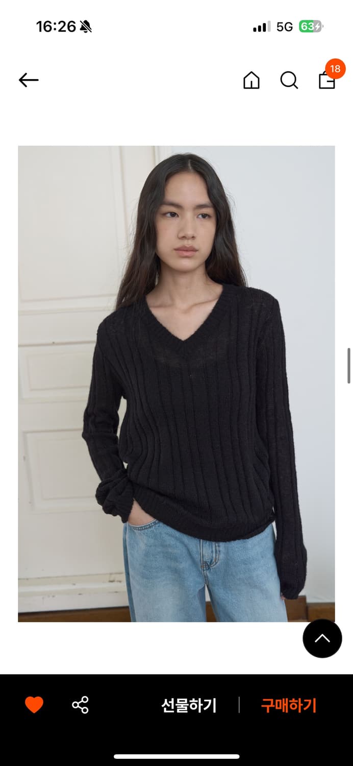 마조네 SHEER V-NECK KNIT 상품이미지3