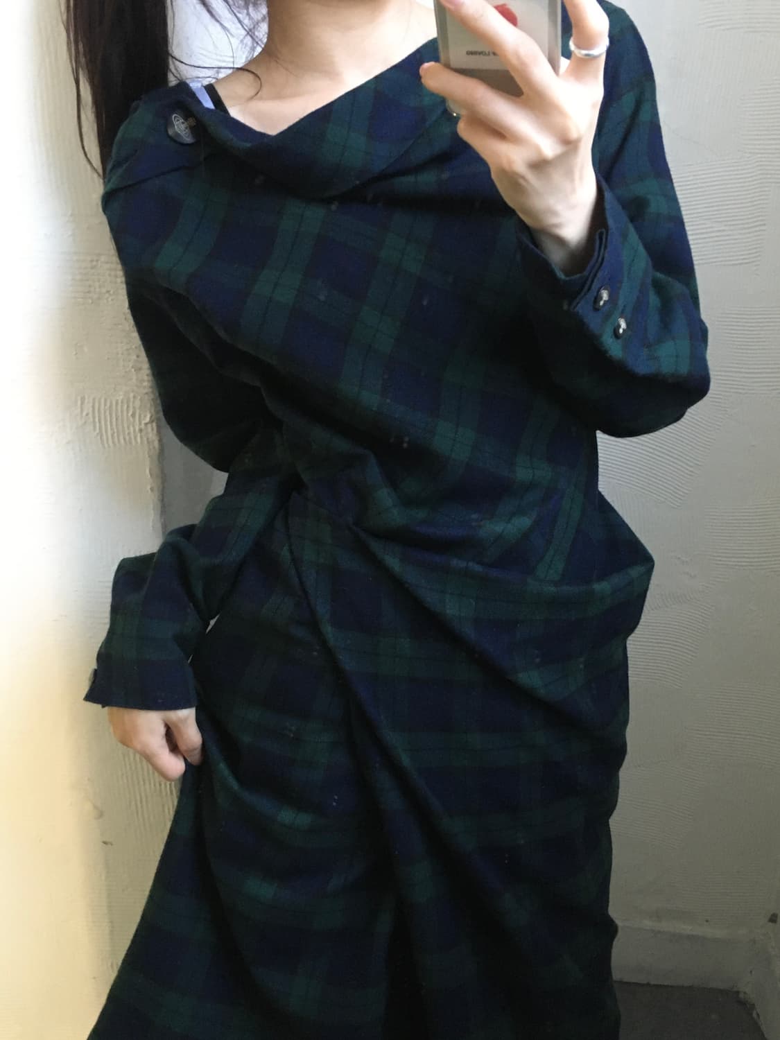 Vivienne Westwood 비비안웨스트우드 체크 드레이핑 원피스 상품이미지1