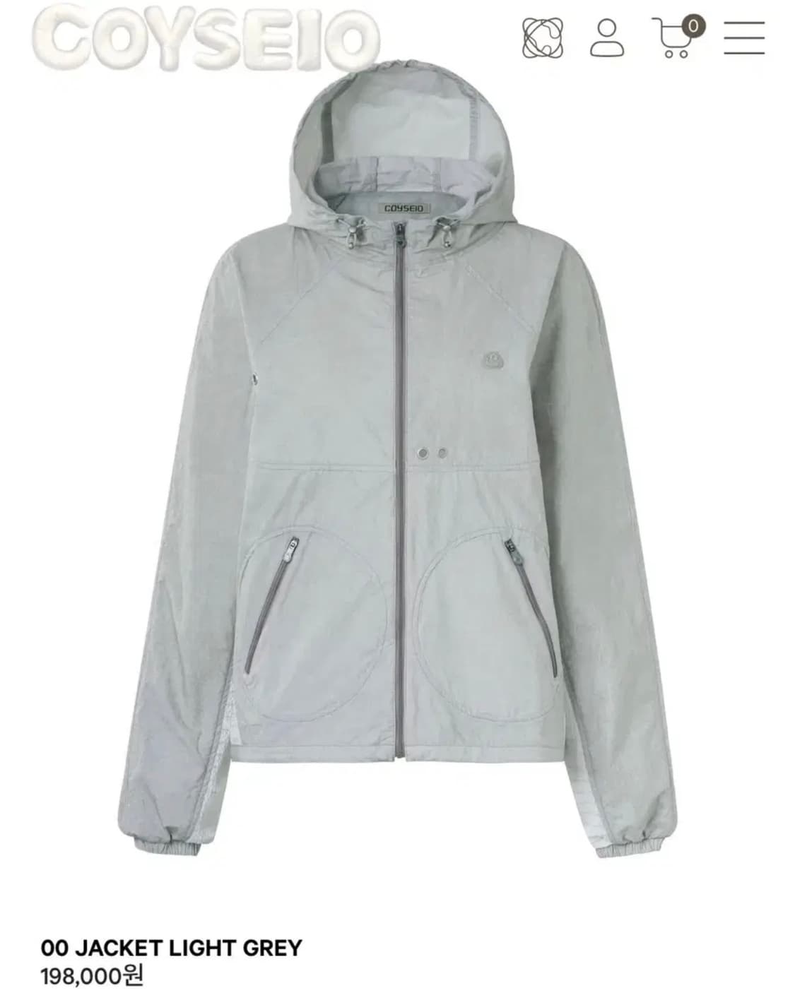 Coyseio 코이세이오 바람막이 라이트그레이 상품이미지1