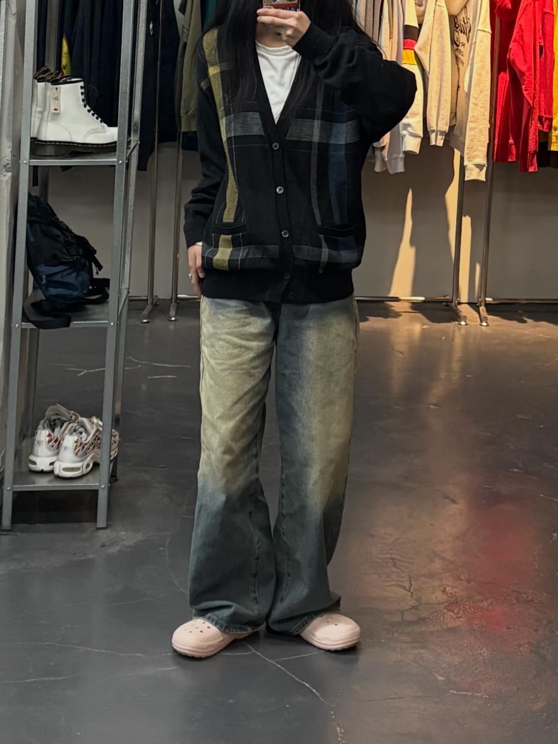 입생로랑 체크 패턴 가디건 A3056 상품이미지1