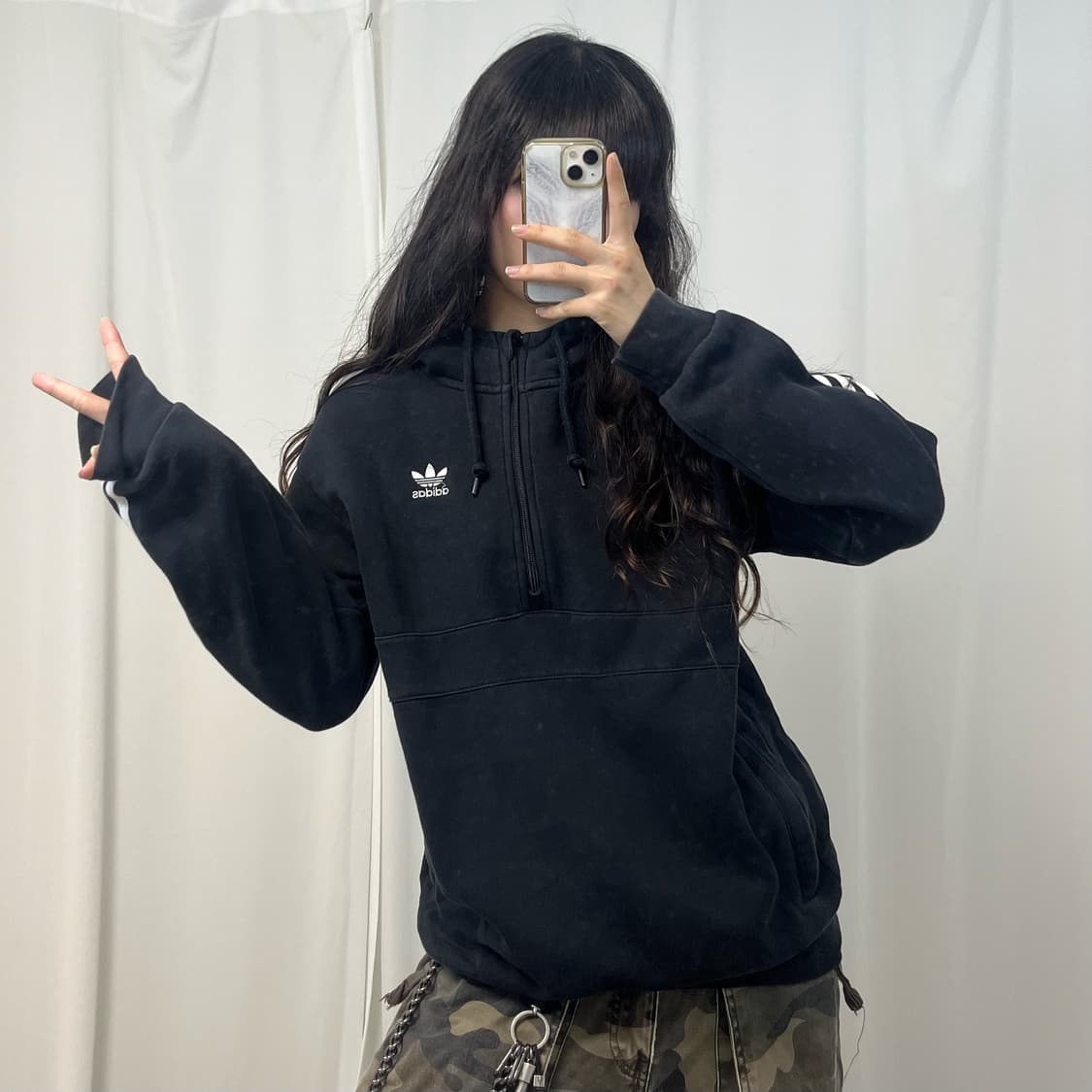 Adidas black Firebird half-zip hoodie 상품이미지2