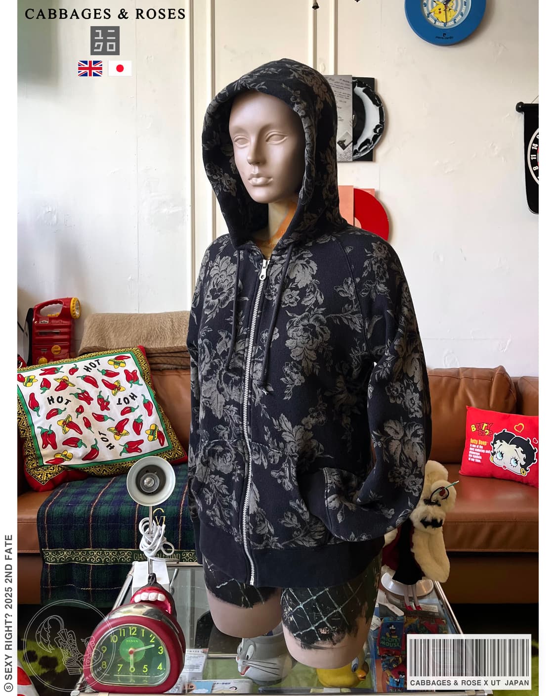 Cabbages & Rose X ユニクロ Oriental Hood Zip 상품이미지1