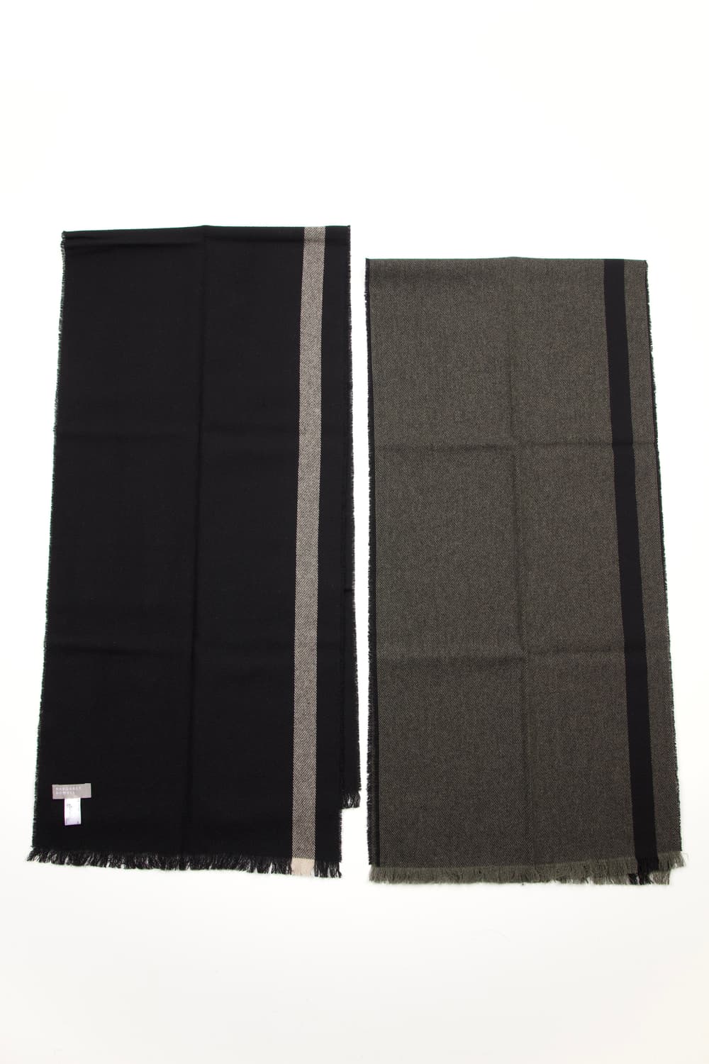 (새상품)Magaret howell 울 머플러 블랙/올리브 상품이미지4