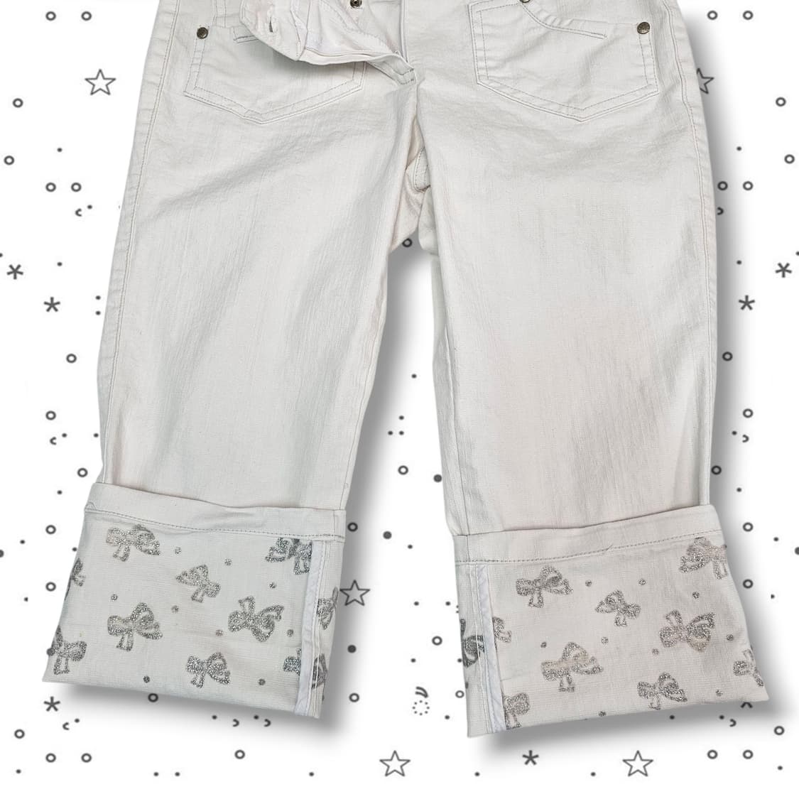  VTG 화이트 민트 카프리 팬츠 상품이미지6