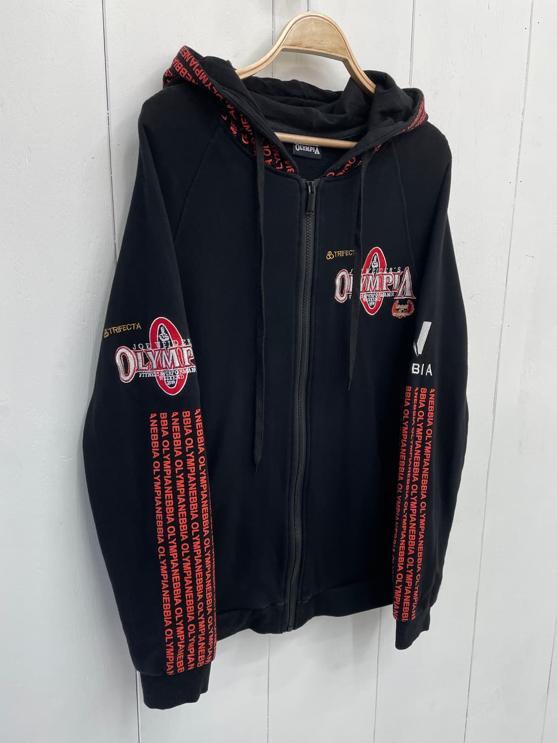 조 웨이더 올림피아 자수 로고 후드 집업 블랙 상품이미지5