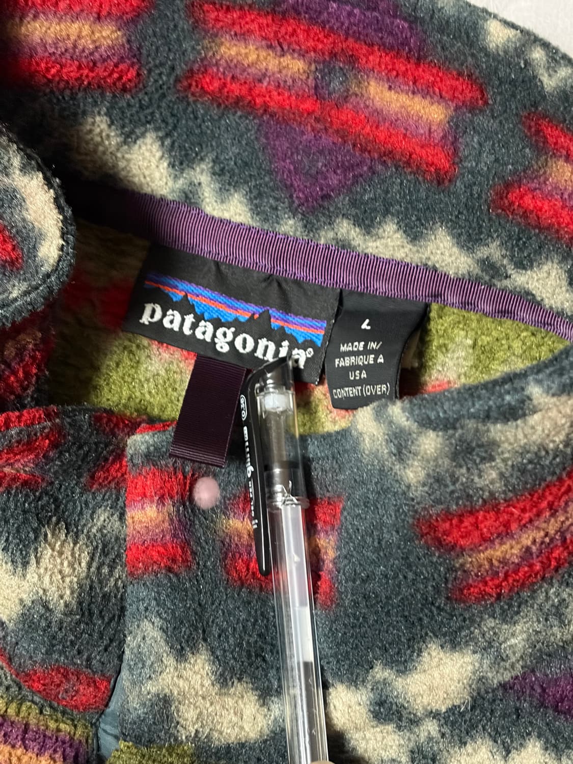 1994s 파타고니아 신칠라 새커거위아 아즈텍 L, Made in USA 상품이미지6