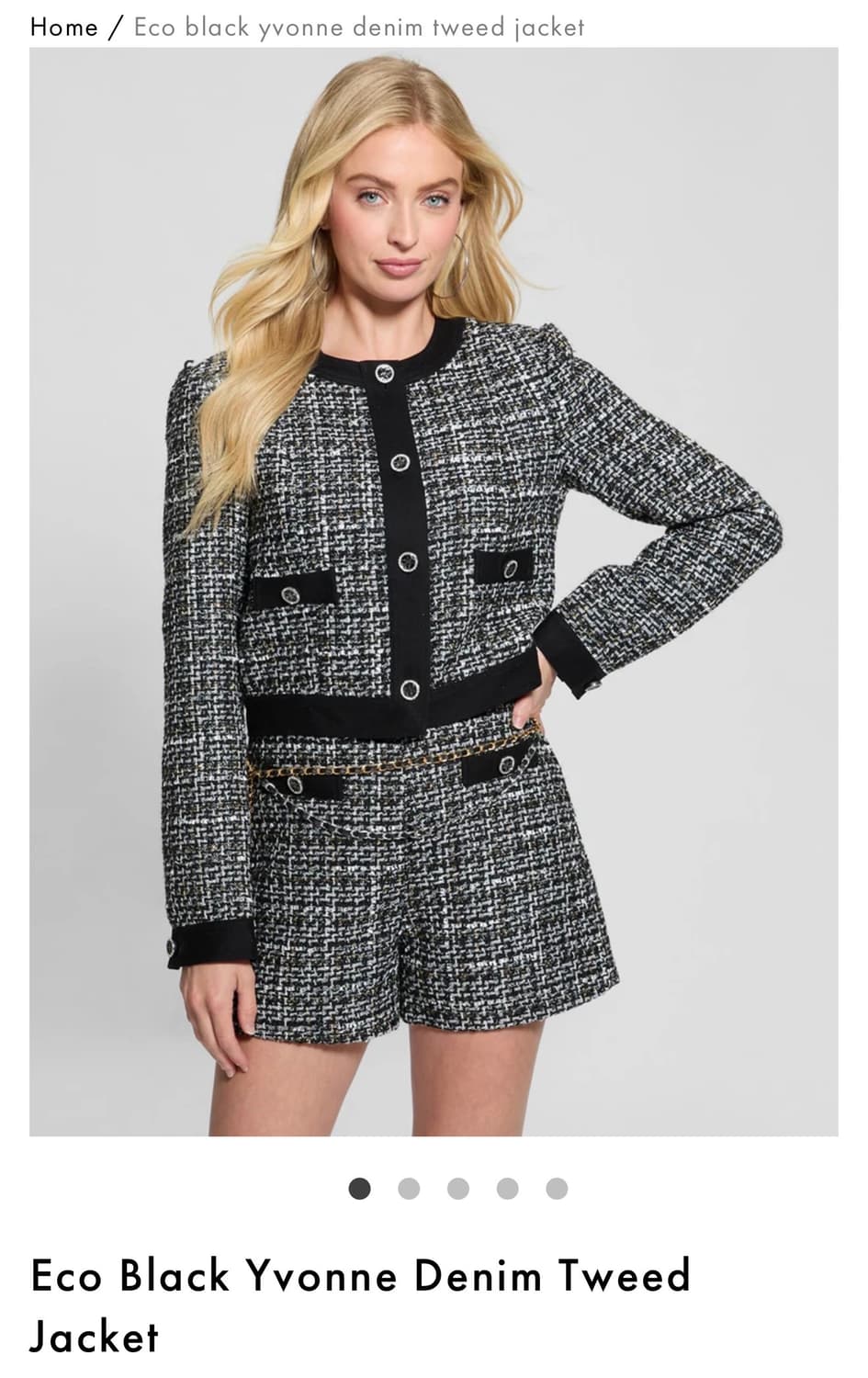 게스 크롭 트위드 자켓 XS 상품이미지1