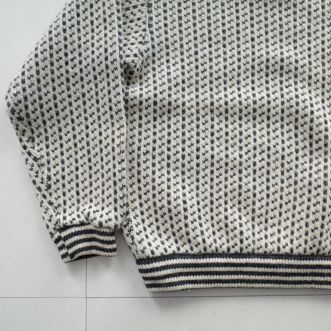 80s L.L.Bean 노르웨이 빈티지 울 레이온 버드아이 스웨터 니트 상품이미지10