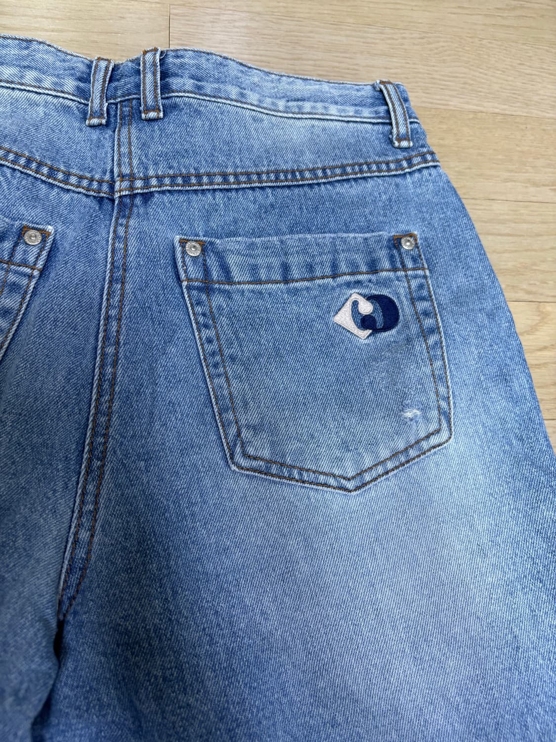 Lucky Chouette 데미지 와이드 데님 상품이미지6