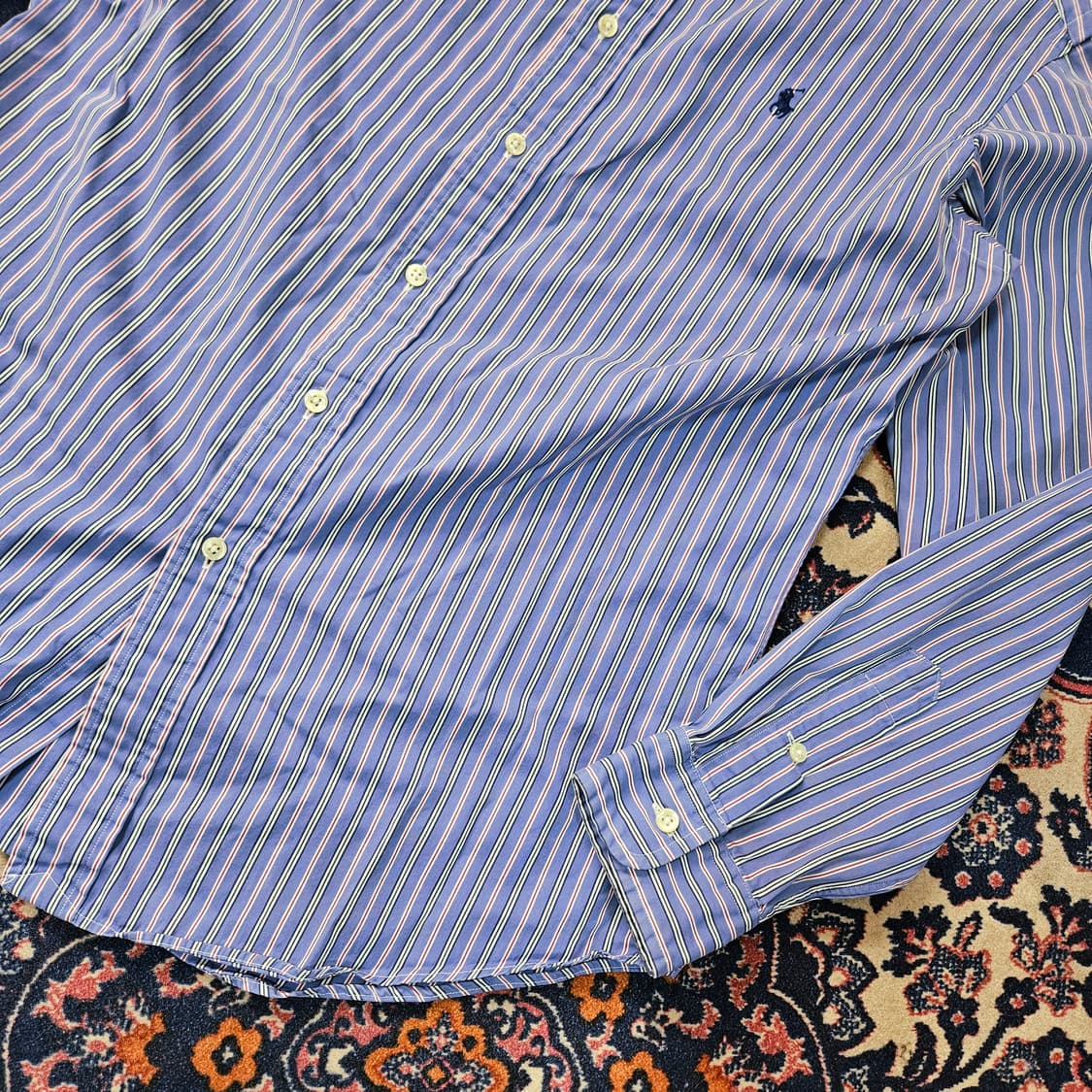 폴로랄프로렌 빈티지 버튼다운 퍼플 스트라이프 셔츠 상품이미지3